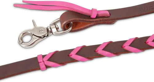 Velociti Roper Rein 5/8" - Dark Oil/Pink