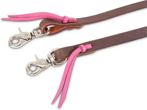 Velociti Roper Rein 5/8" - Dark Oil/Pink