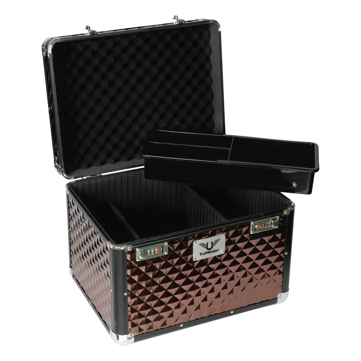 TuffRider Aluminum Diamond Grooming Box Brown