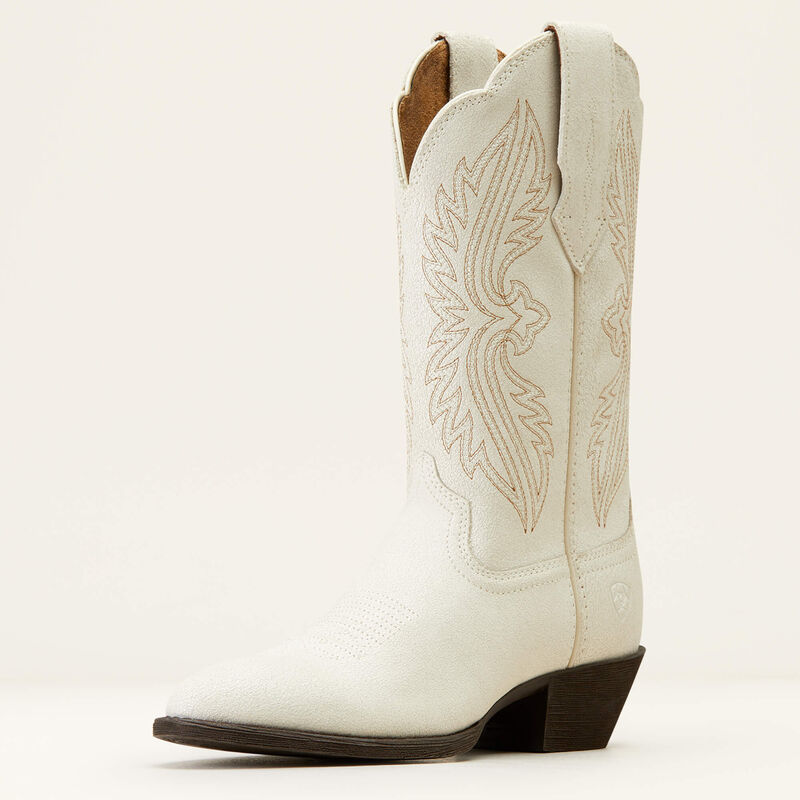 Ariat Womens Heritage R Toe StretchFit Western Boot Distressed Ivory