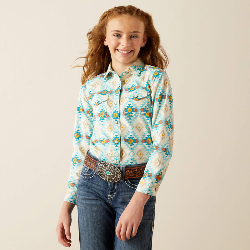 Ariat Girls Remy Snap Shirt Cayo Print S