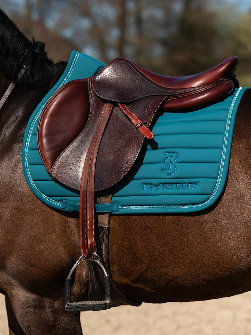 PS of Sweden Stripe Jump Saddle Pad - Jade Noir