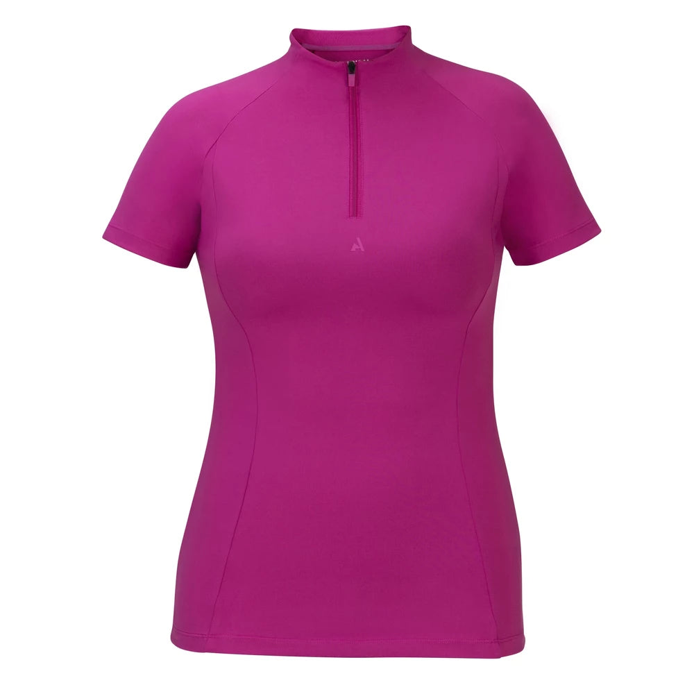 Aubrion Young Rider React Short Sleeve Base Layer - Fuchsia