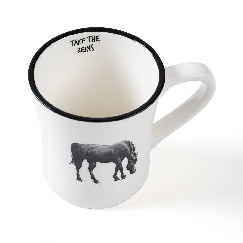 Black & White Rocky the Horse Ceramic Coffee & Tea Mug