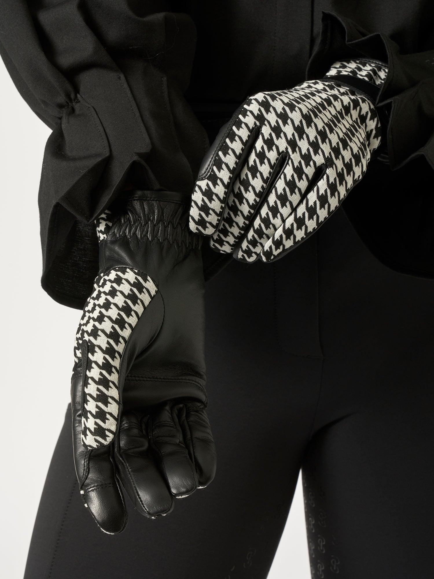 Ps Of Sweden Hannah Houndstooth Riding Gloves