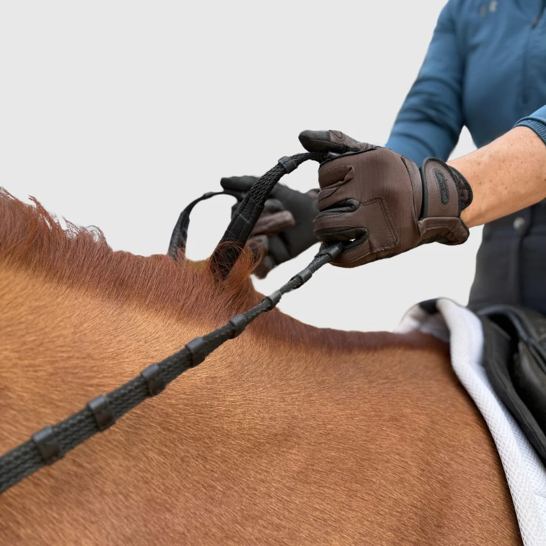 Correct Connect Sure Grip Rubber Rein 1" Hand Stop - Black
