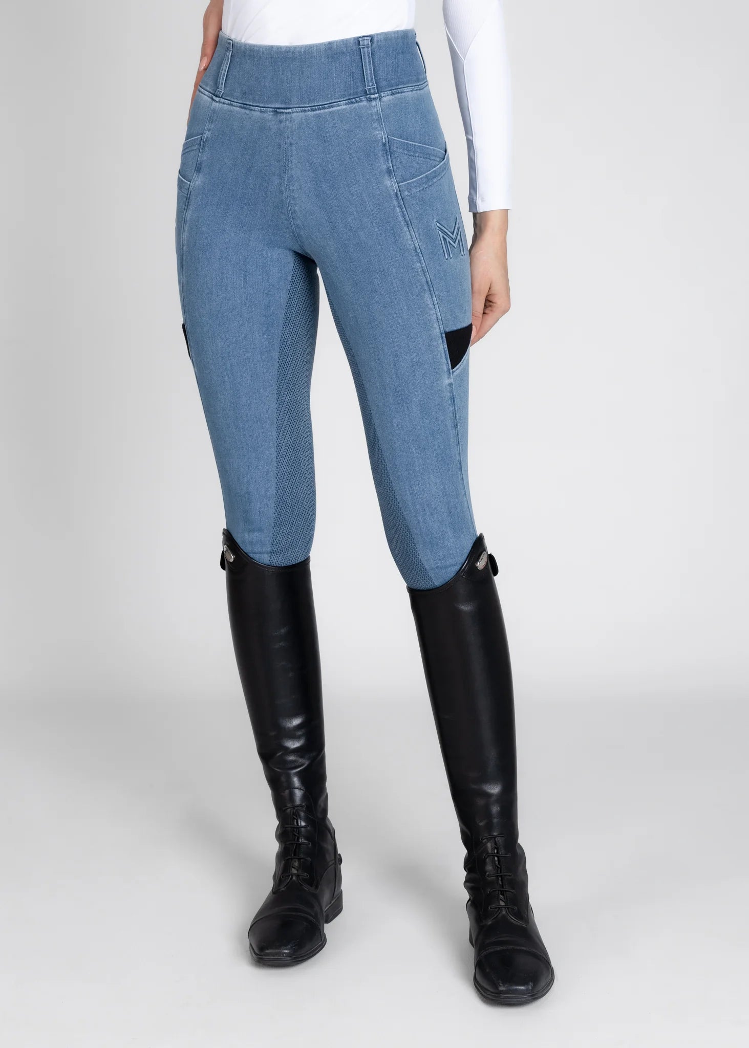 Maximilian Equestrian Tech Riding Leggings - Denim