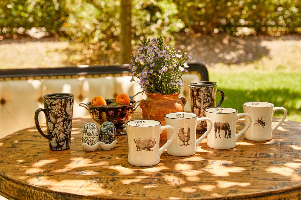 Black & White Rocky the Horse Ceramic Coffee & Tea Mug