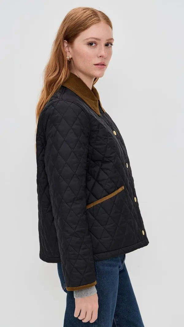 Barbour Icons Cropped Liddesdale Quilted Jacket - black/classic