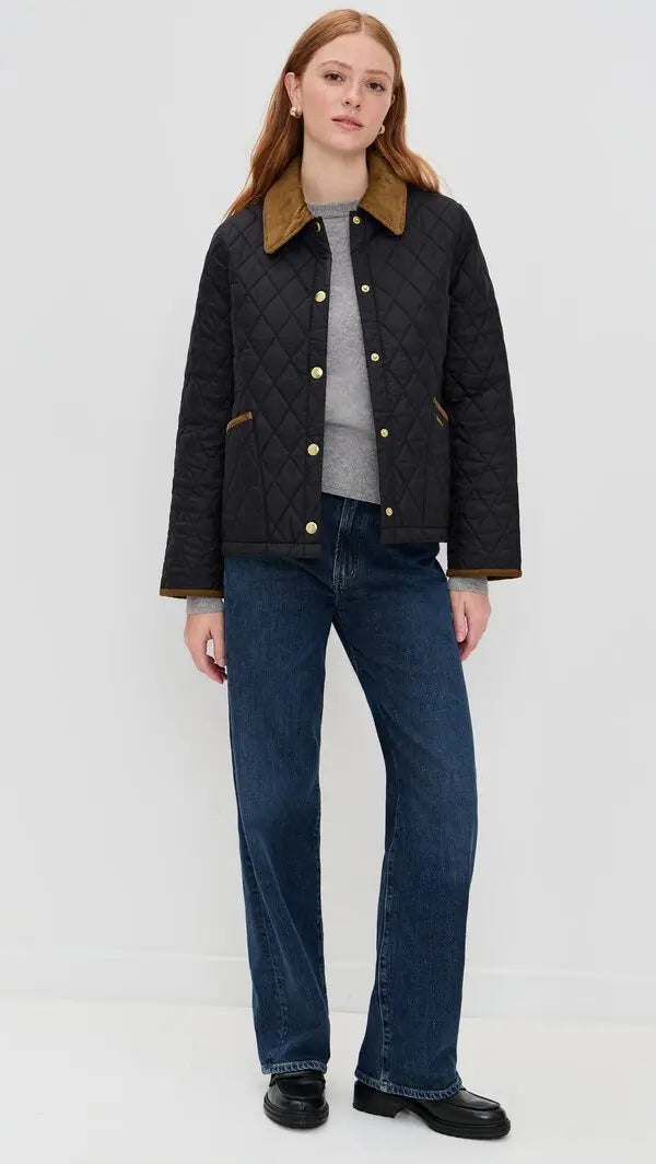 Barbour Icons Cropped Liddesdale Quilted Jacket - black/classic