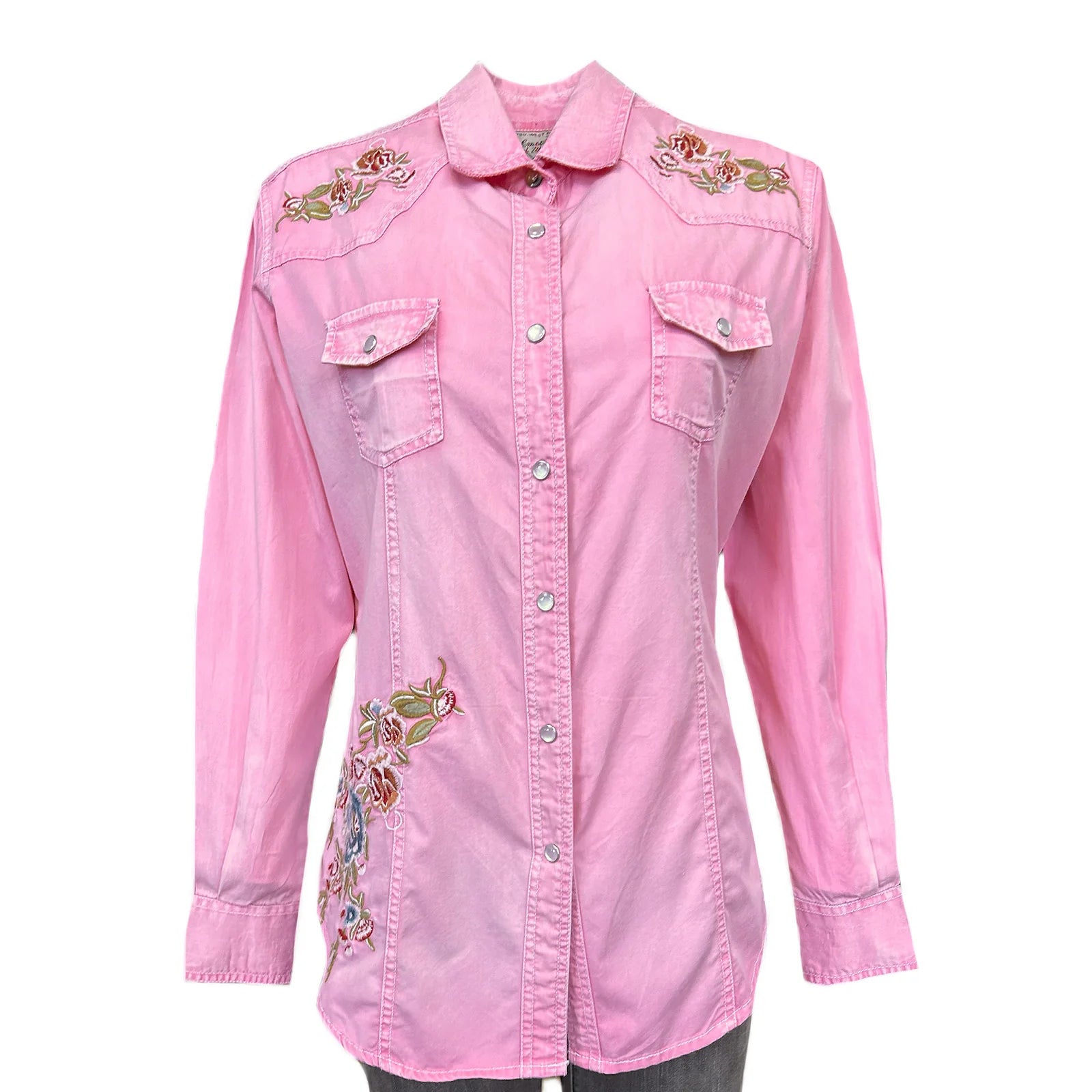 Rockmount Ranch Wear Pink Roses Shirt L