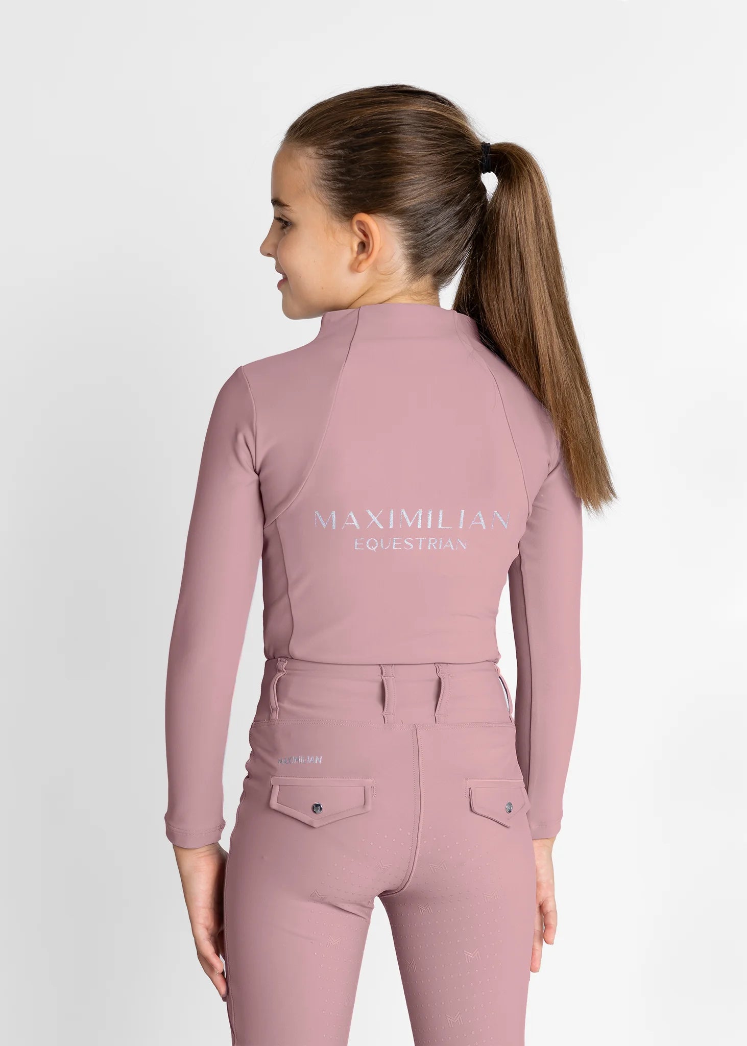 Maximilian Equestrian Young Rider Long Sleeve Base Layer Rose Taupe