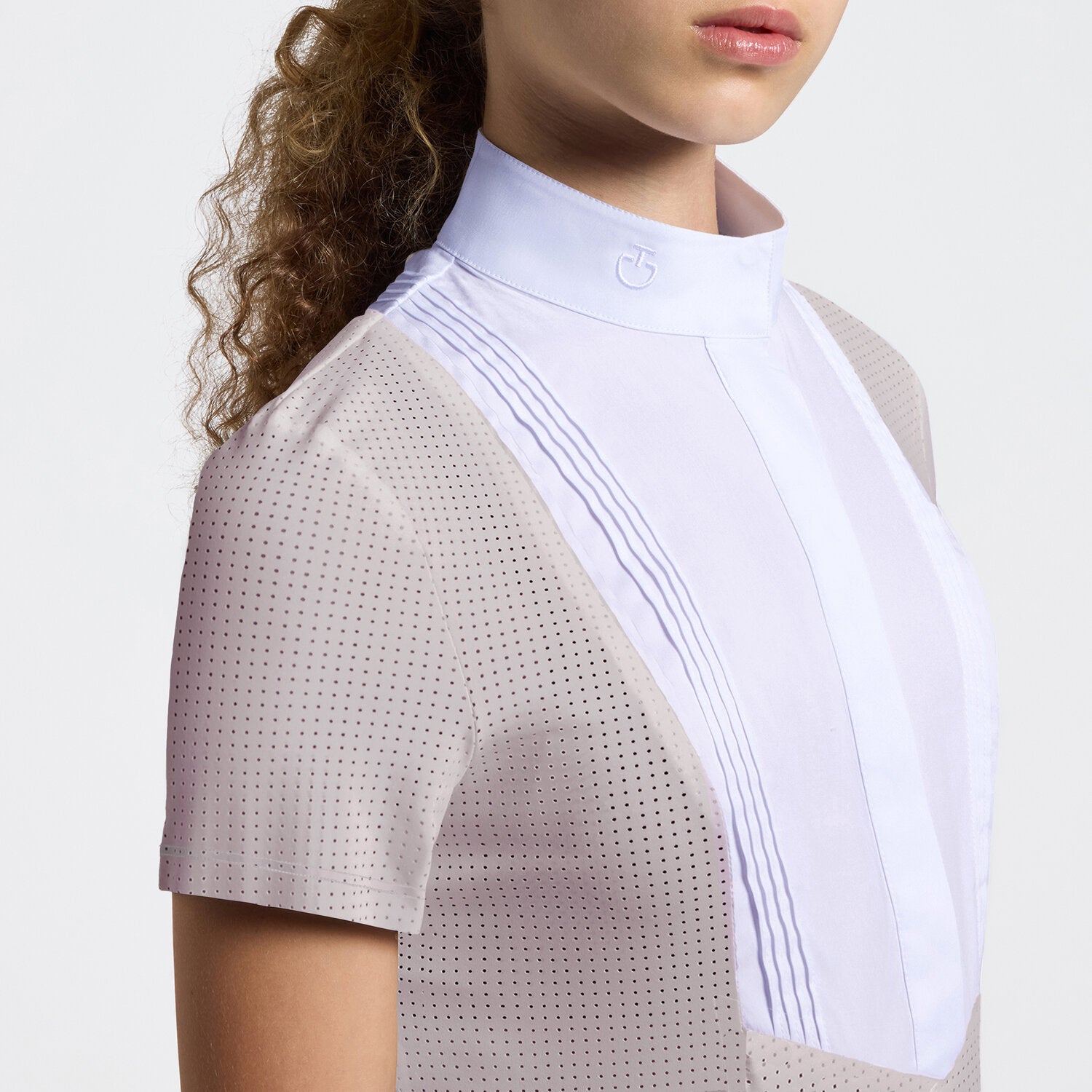 Cavalleria Toscana Girls' Short-Sleeve Jersey Competition Shirt - Violet Ice