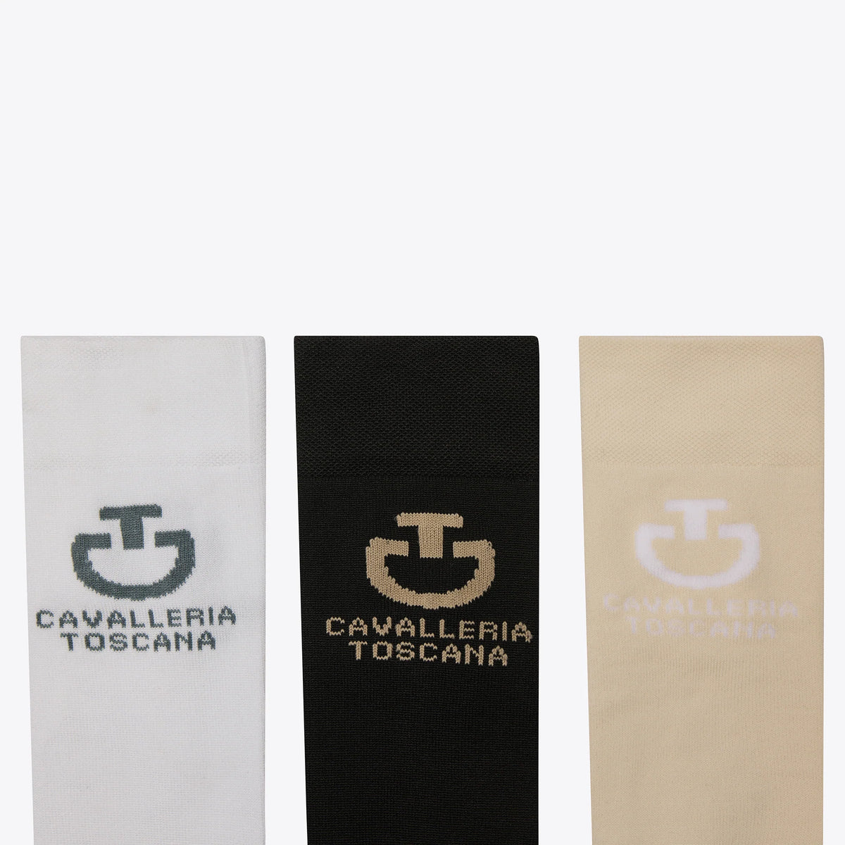 Cavalleria Toscana Jacquard Logo 3 Pack Socks - Rainy Day/Black/White