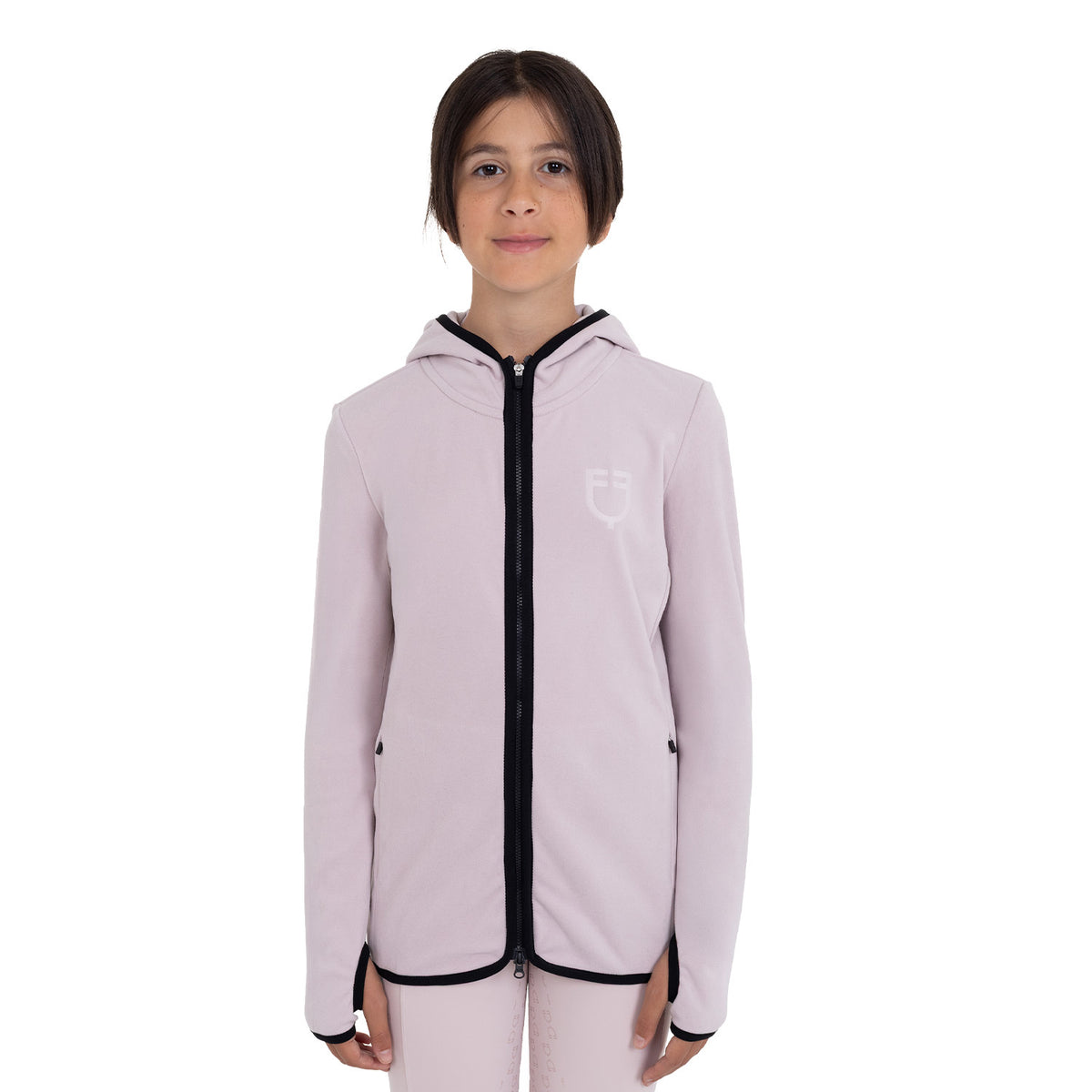 Equestro Kid's Fleece Full Zip Hoodie - Hushed Violet