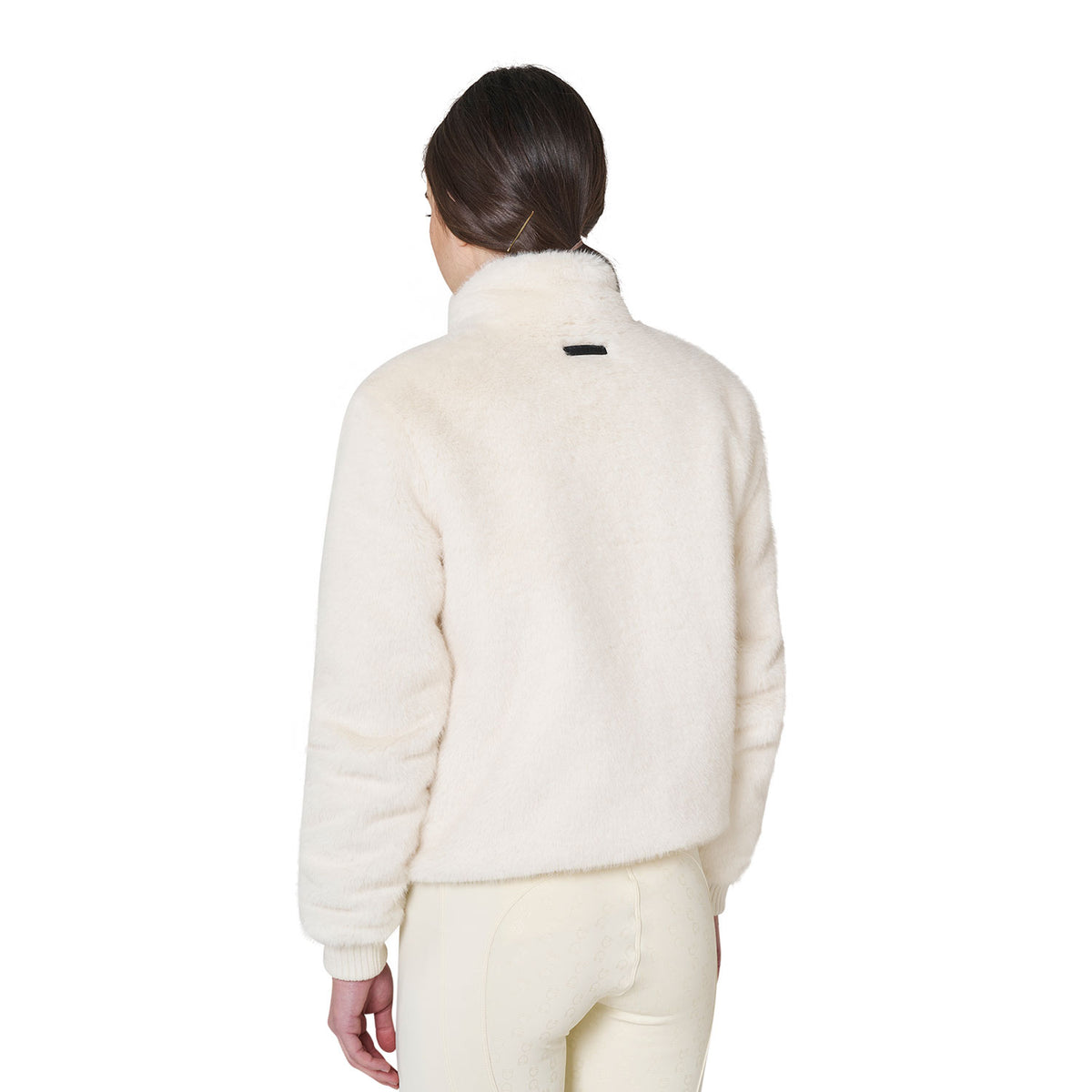 Equestro Women's EcoFur Jacket - Antique White