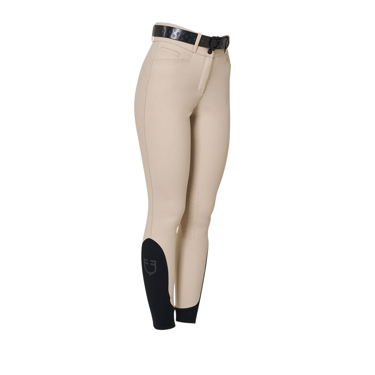 Equestro Women's Hunter High Waist Knee Grip Breeches - Cobblestone