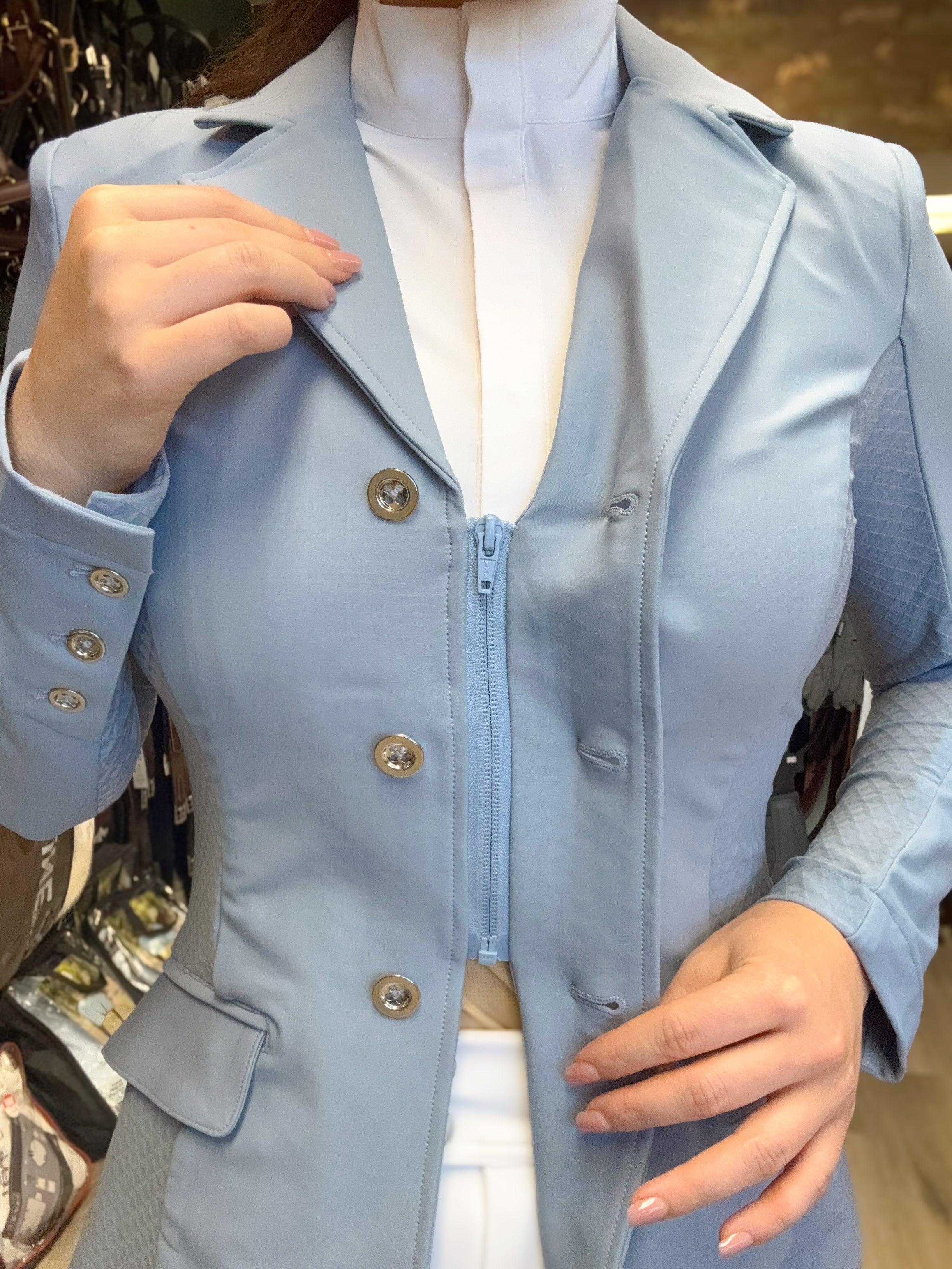 Hannah Childs Classica Mesh Coat in French Blue