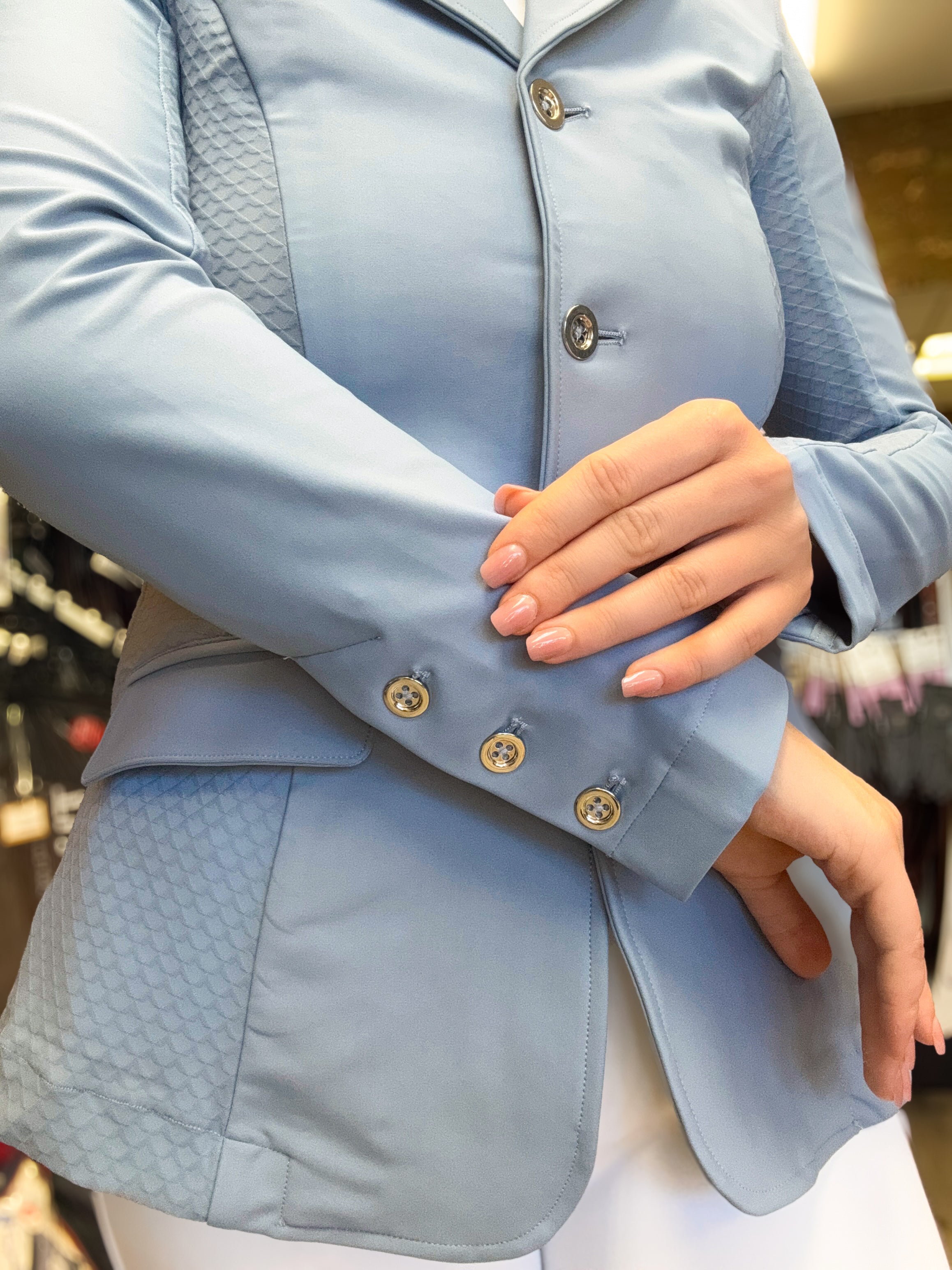 Hannah Childs Classica Mesh Coat in French Blue