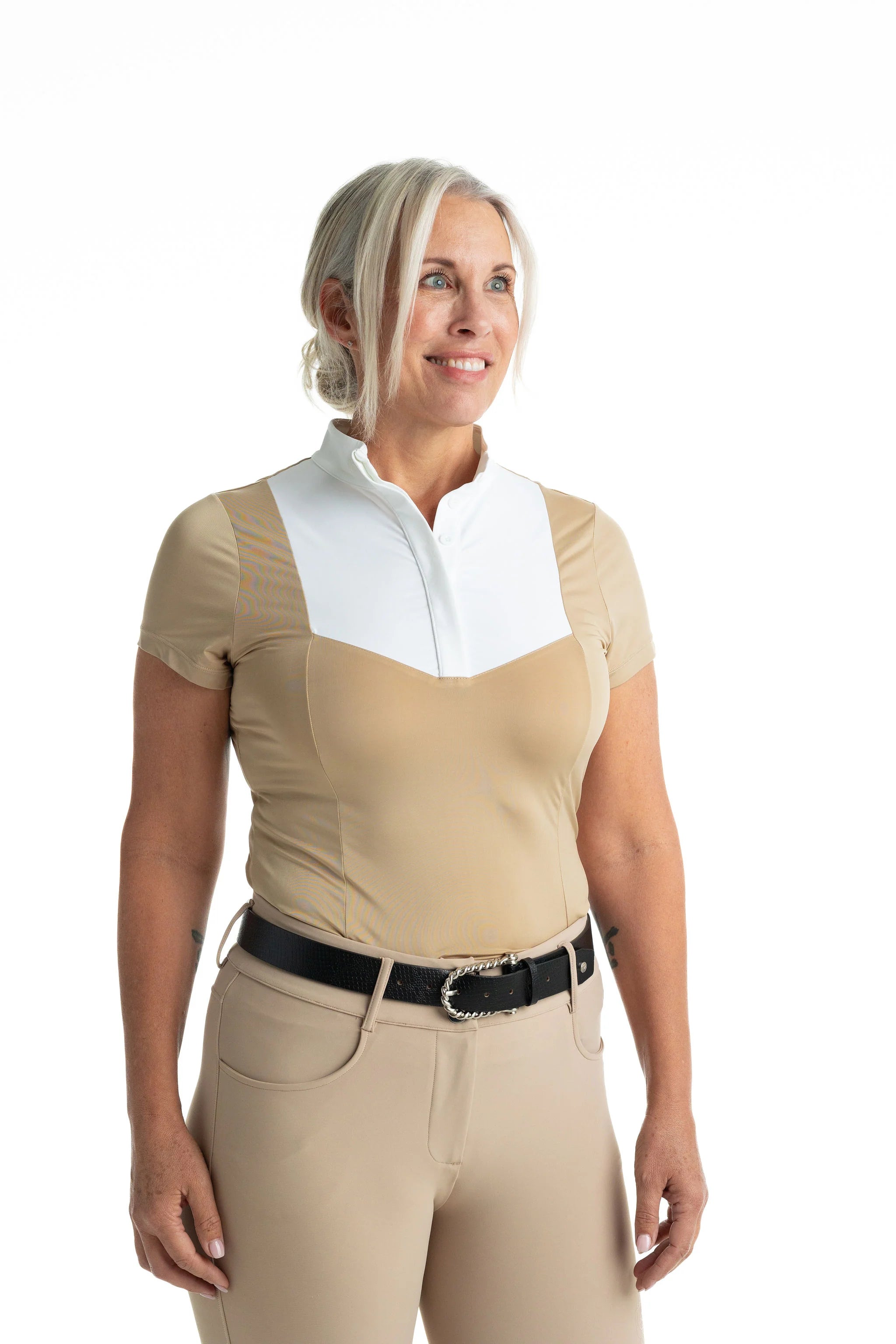 Hannah Childs Lauryn Short Sleeve Show Shirt Latte
