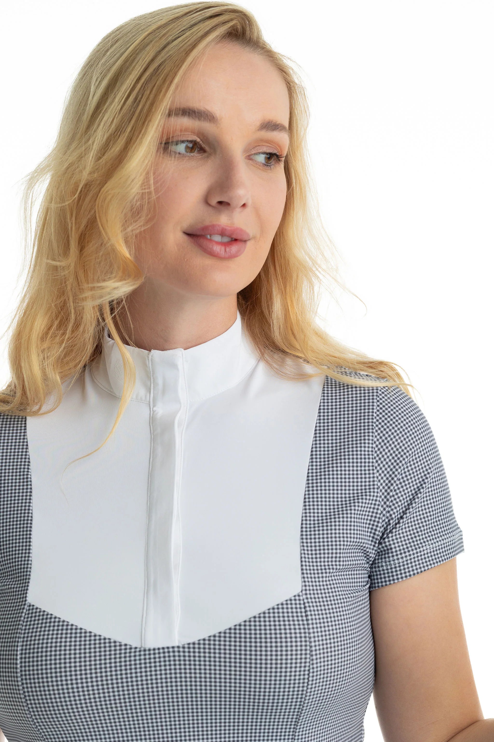 Hannah Childs Lauryn Short Sleeve Show Shirt Black Mini Gingham