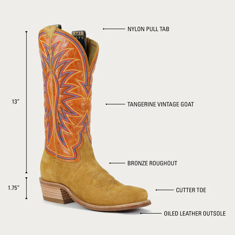 Hyer Rose Hill Orange Womens Cowboy Boots