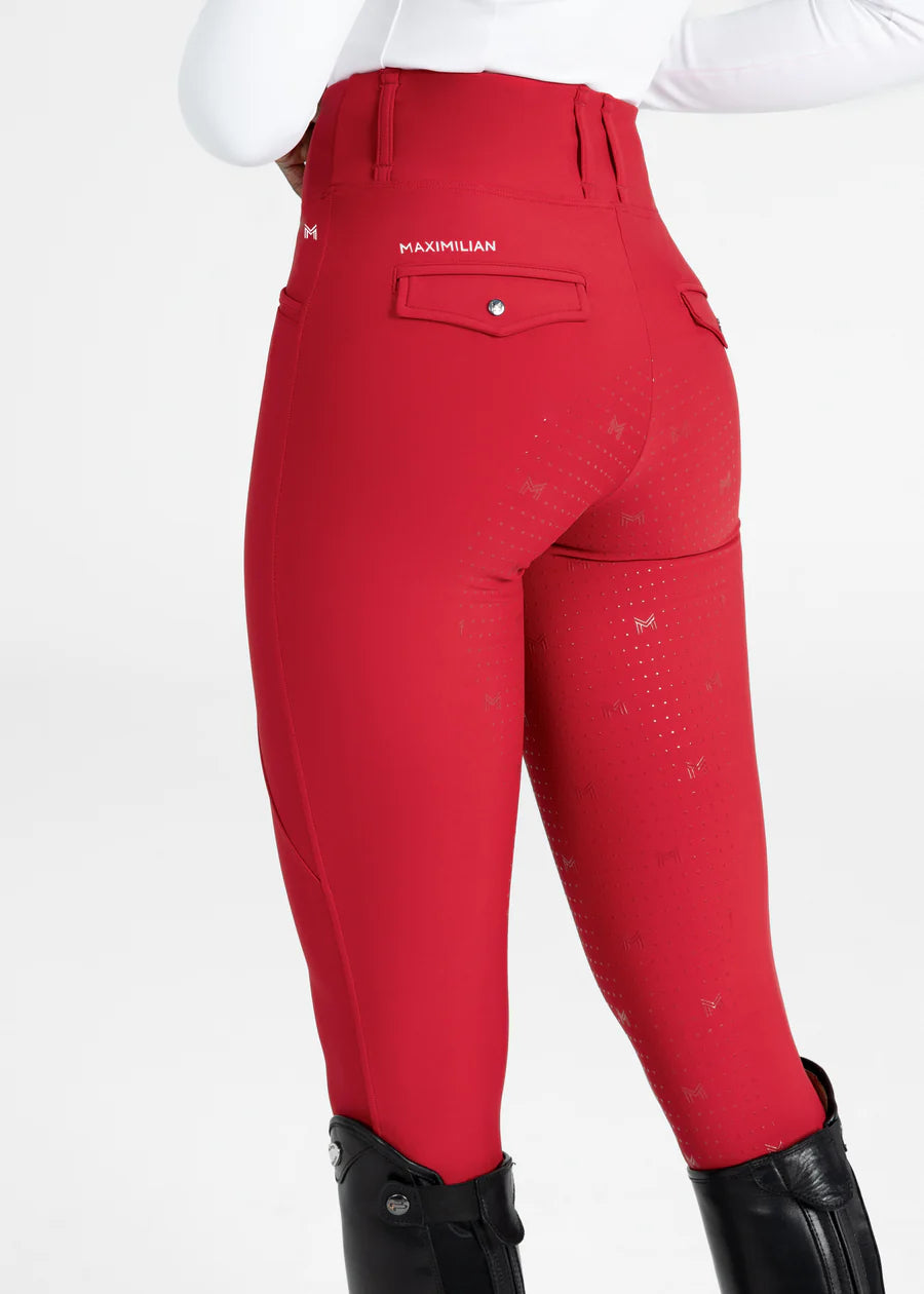 Maximillian Pro Riding Leggings Full Grip - Grenadine