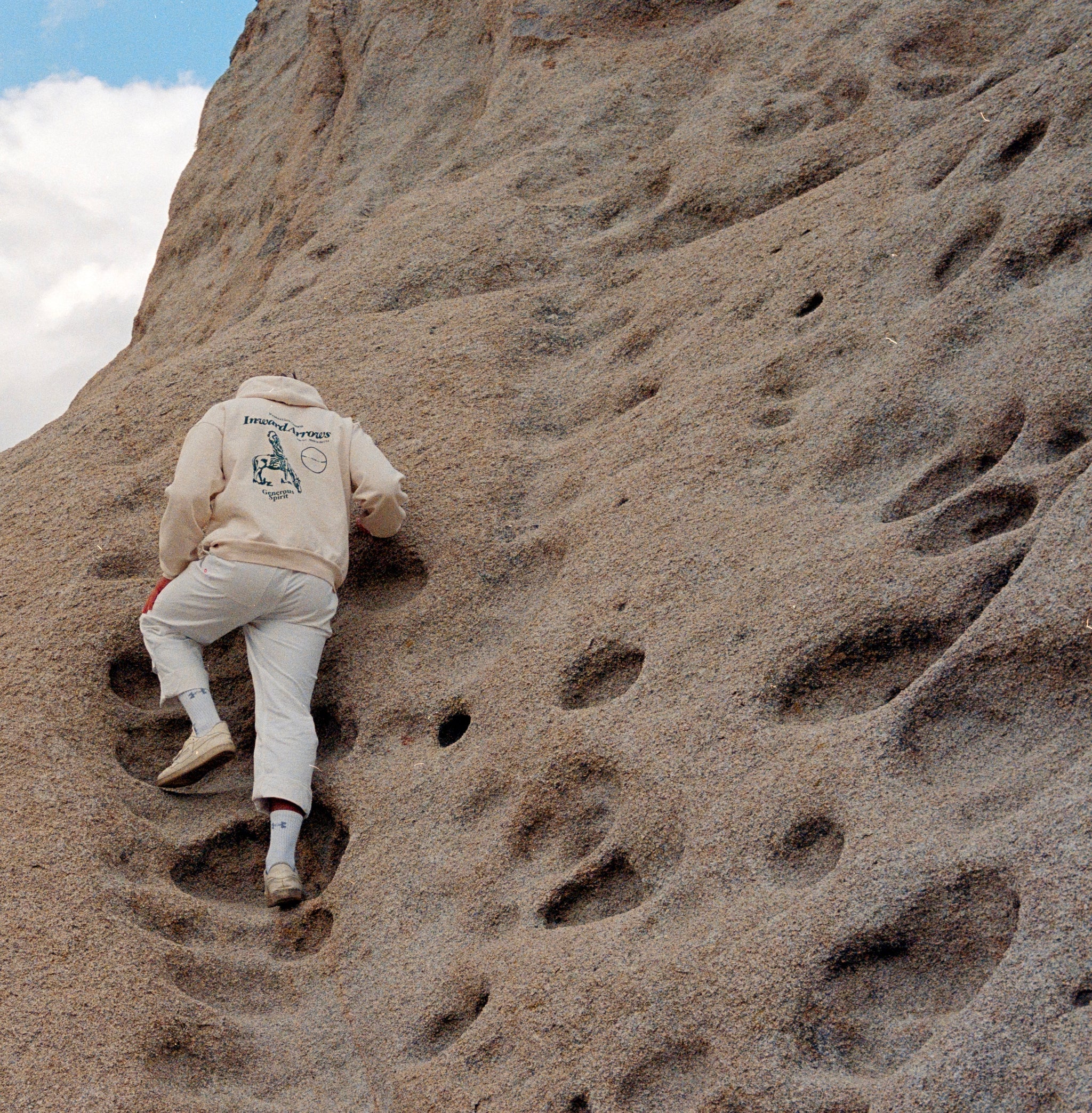 Inward Arrows Western Hoodie Bone