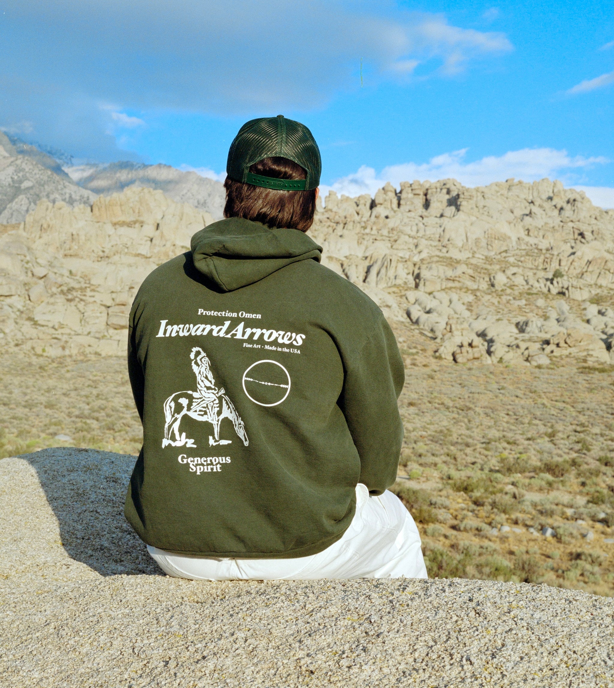 Inward Arrows Western Hoodie Pine