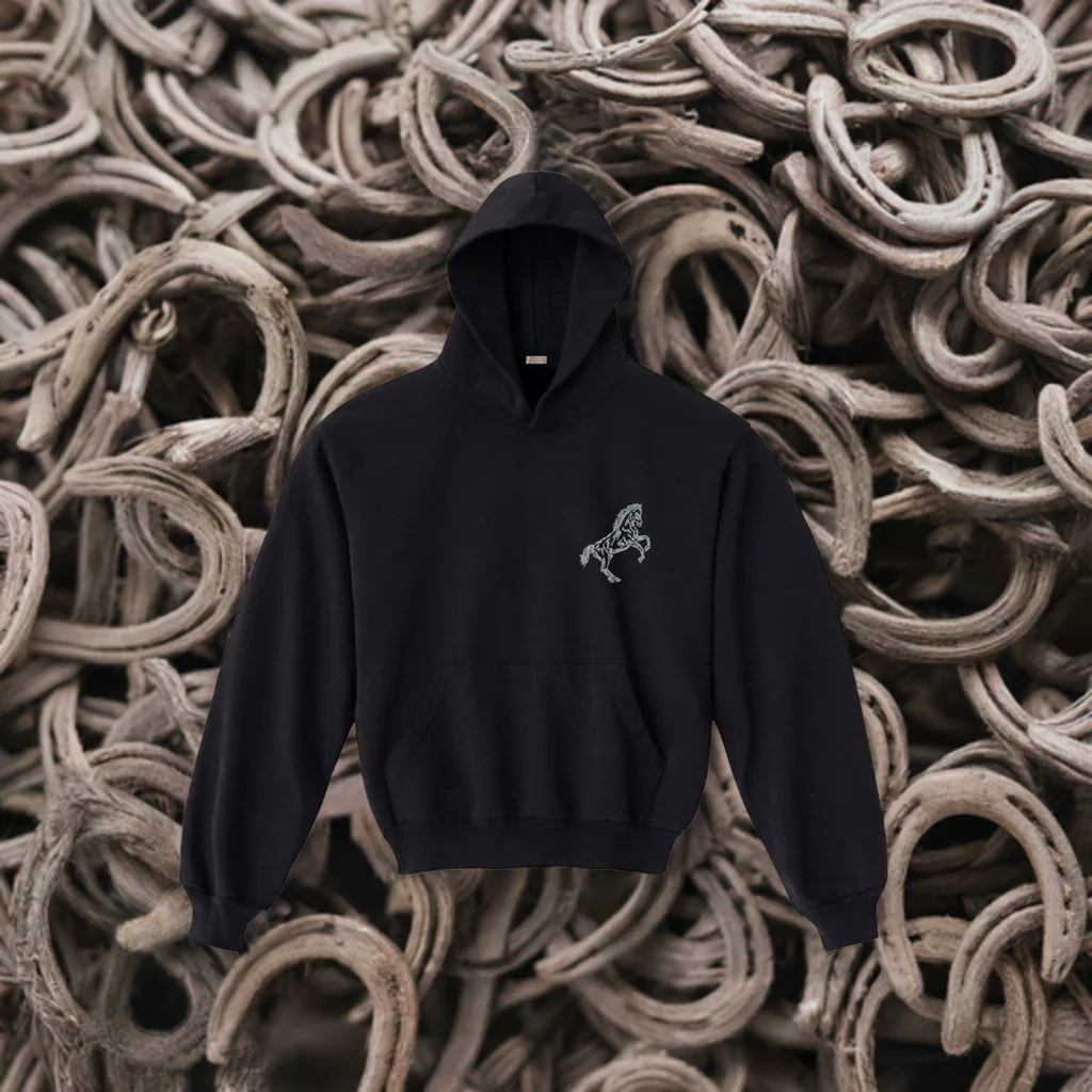 Inward Arrows Western Hoodie Charcoal