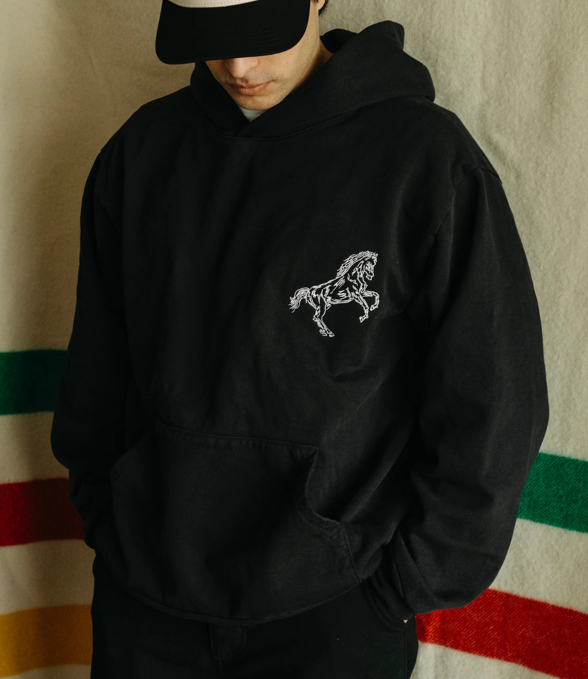 Inward Arrows Western Hoodie Charcoal
