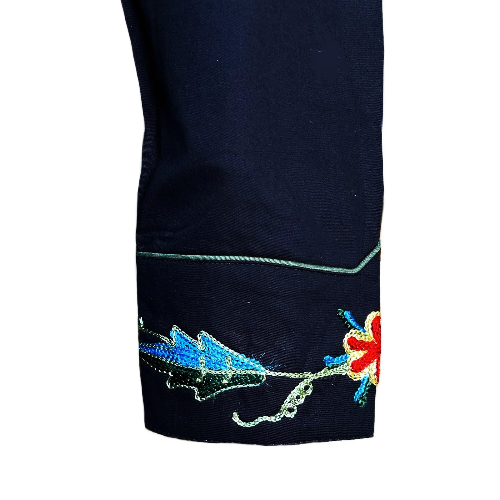 Rockmount Ranch Wear Women's Black Floral Cotton Gabardine Embroidered Western Shirt