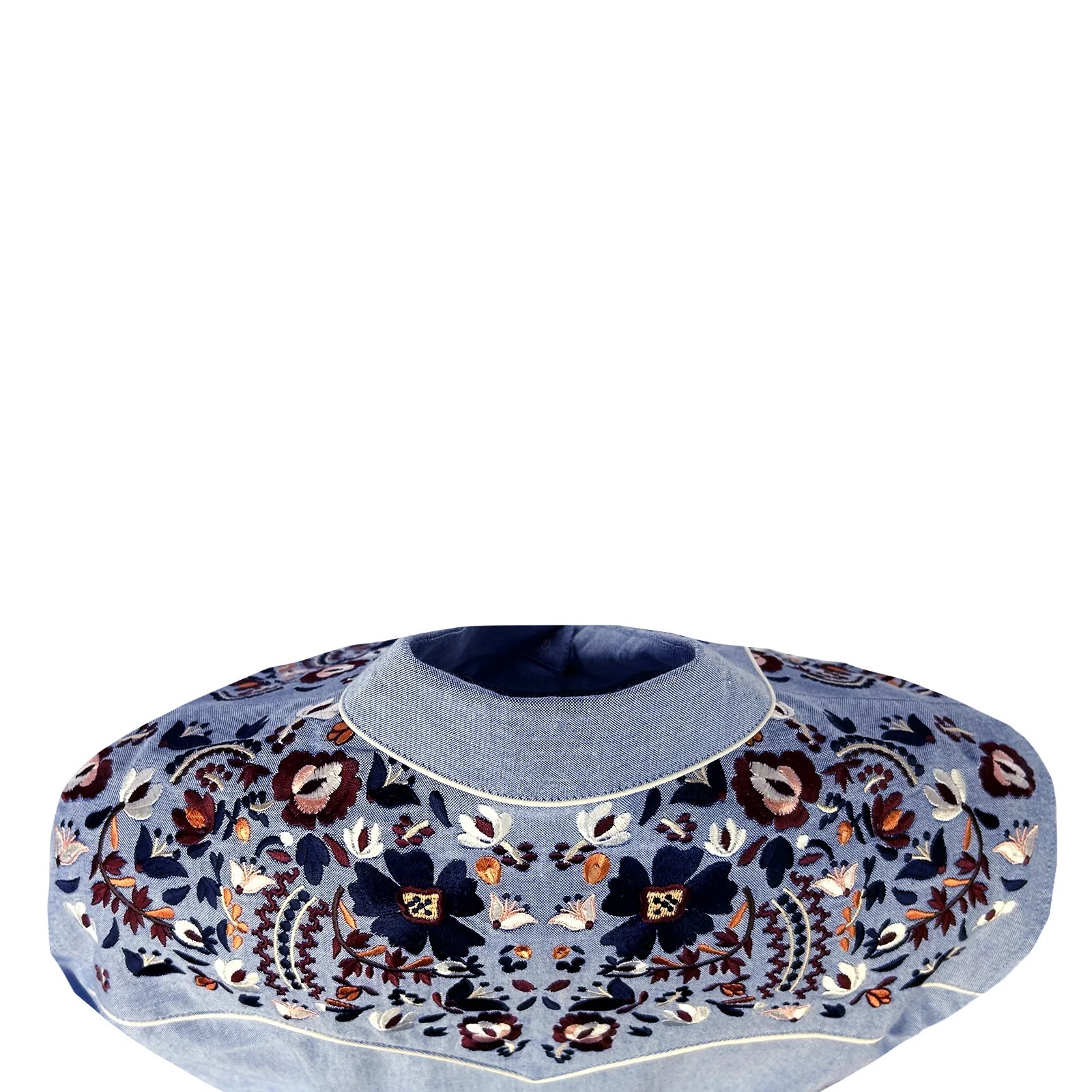 Rockmount Ranch Wear Women's Vintage Blue Floral Embroidered Western Shirt