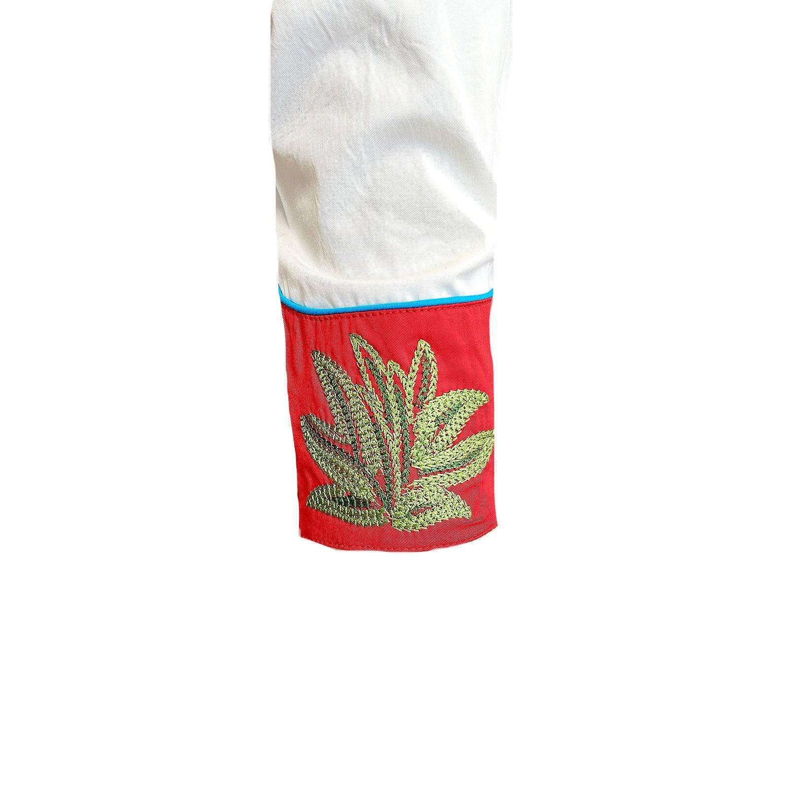 Rockmount Ranch Wear Men's Vintage Red Cactus & Stars Chain Stitch Embroidered Western Shirt