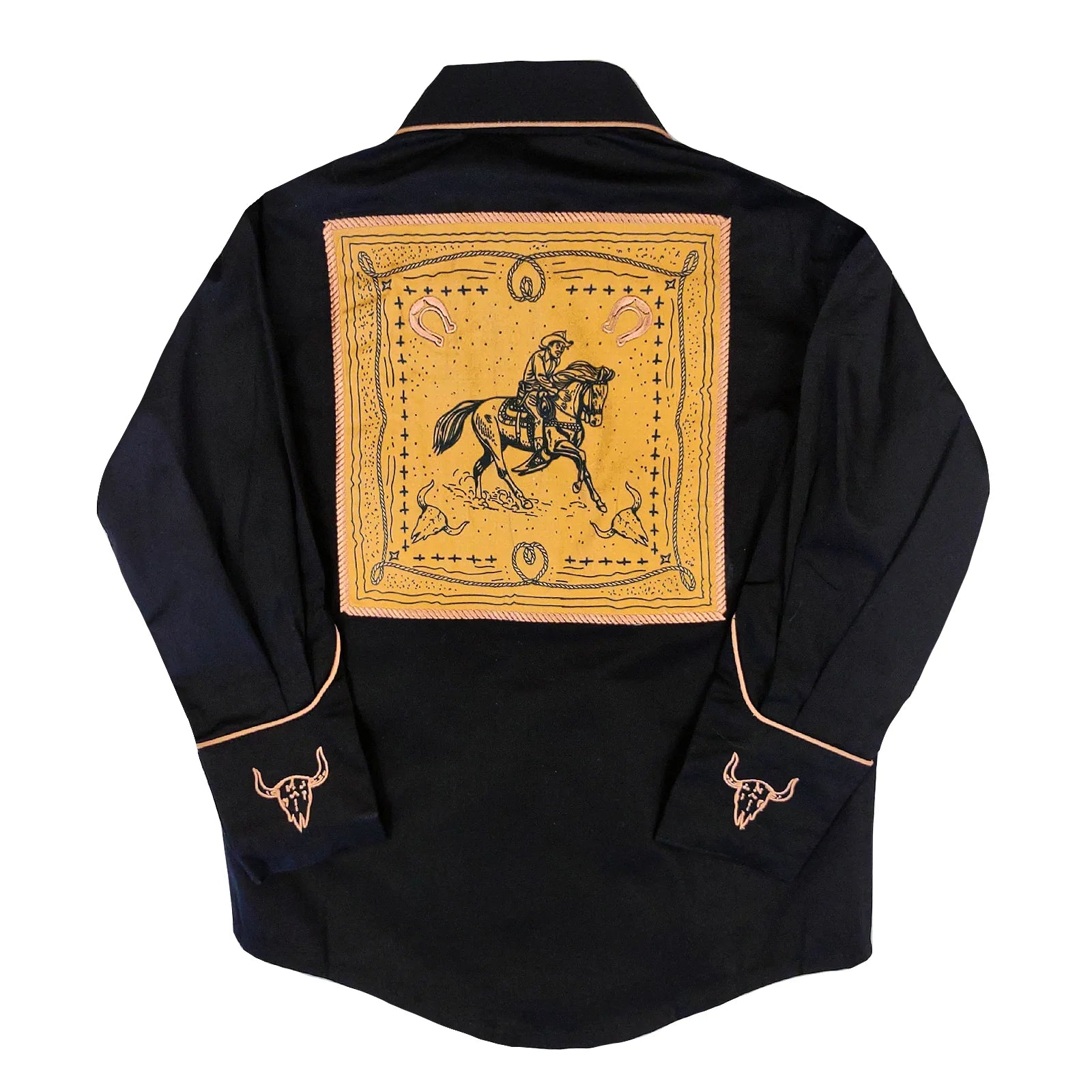 Rockmount Ranch Wear Kid's Black Embroidery & Applique Western Shirt