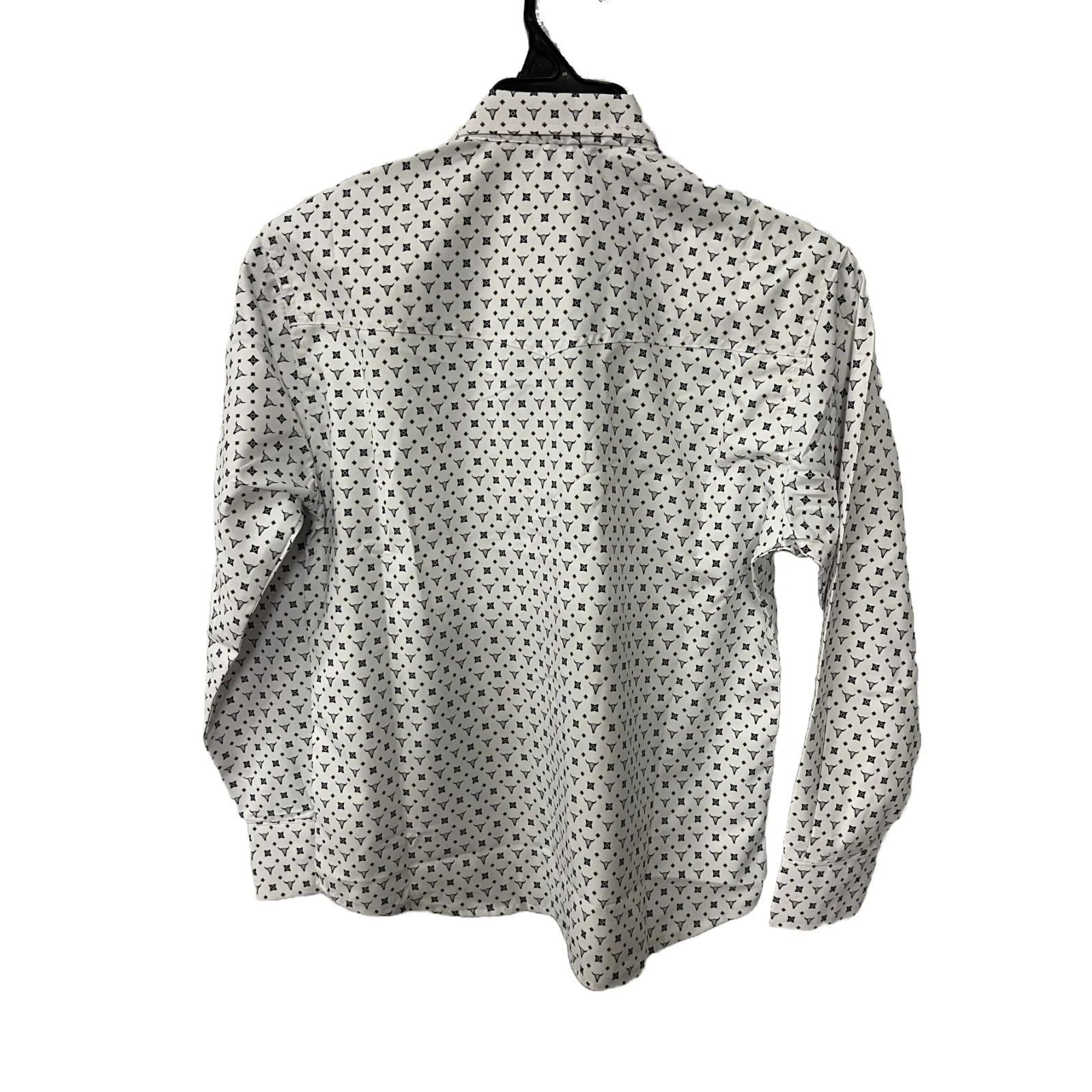 The American West Boy's Longhorn White Snap Button Down Western Shirt