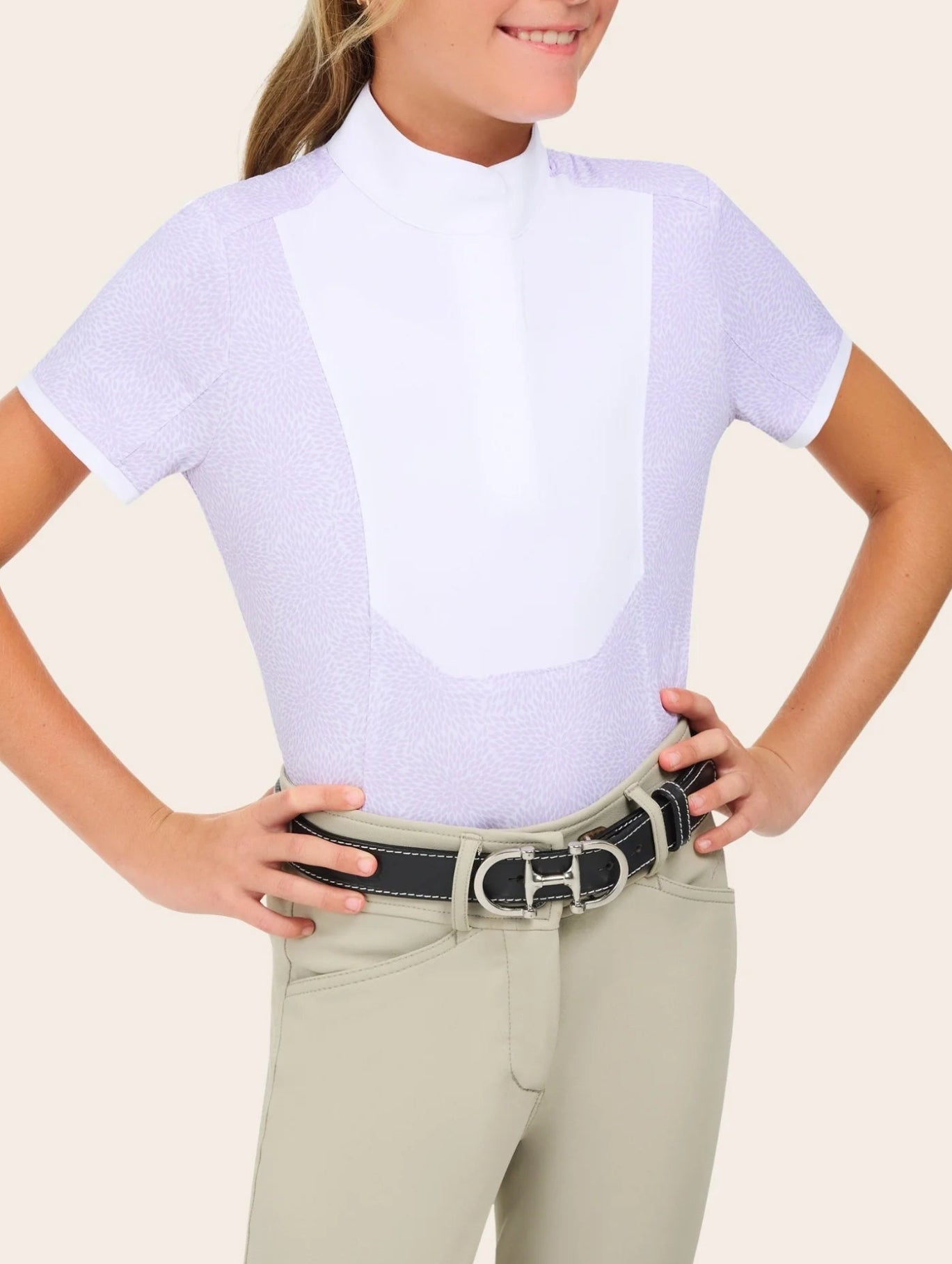 RJ Classics Girls’ Tessa Jr Show Shirt Lilac Floral Burst
