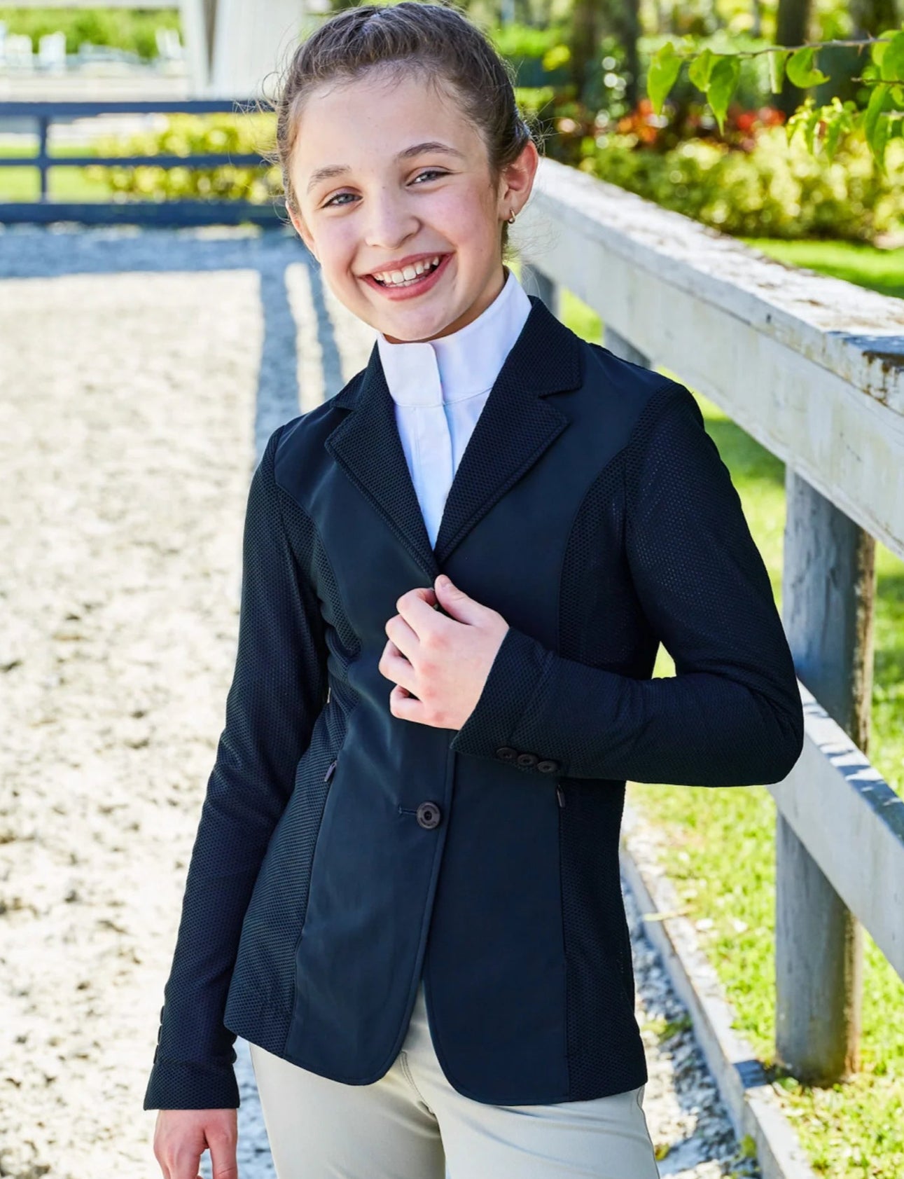 RJ Classics Girls’ Harmony Jr. Mesh Show Coat 2.0 Navy