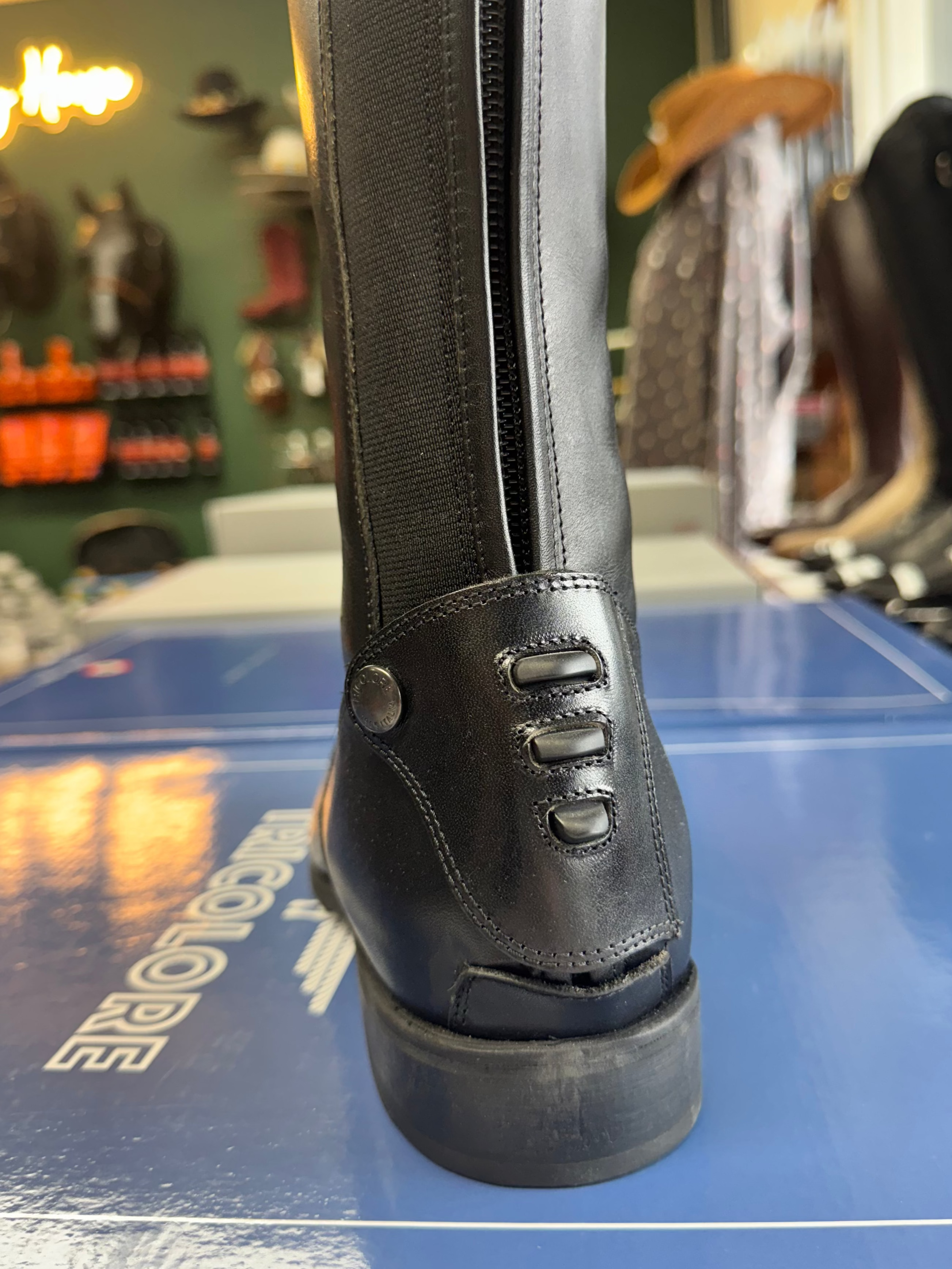 Tricolore 1965 by DeNiro Italo Smooth Black Tall Boot