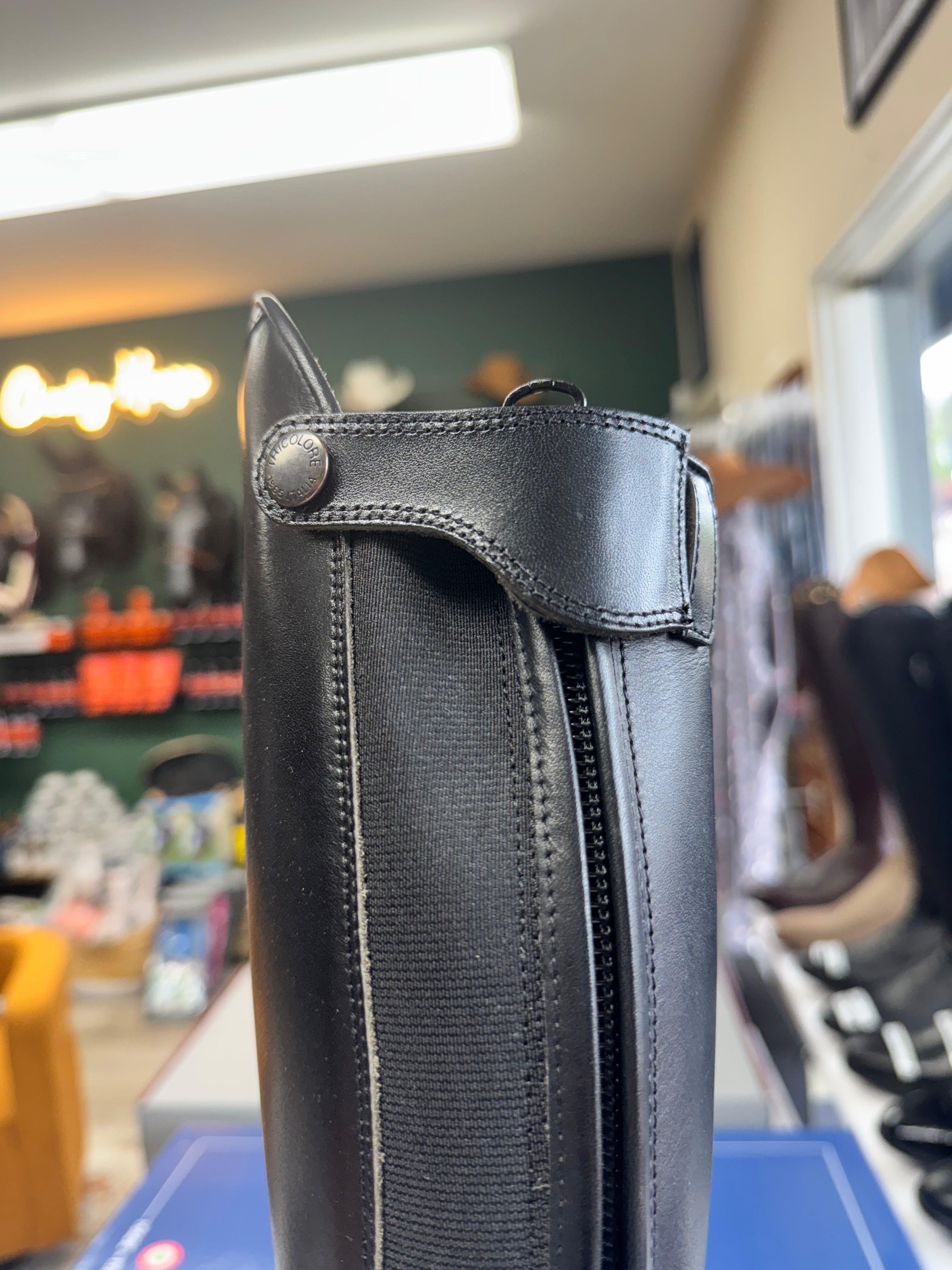 Tricolore 1965 by DeNiro Italo Smooth Black Tall Boot