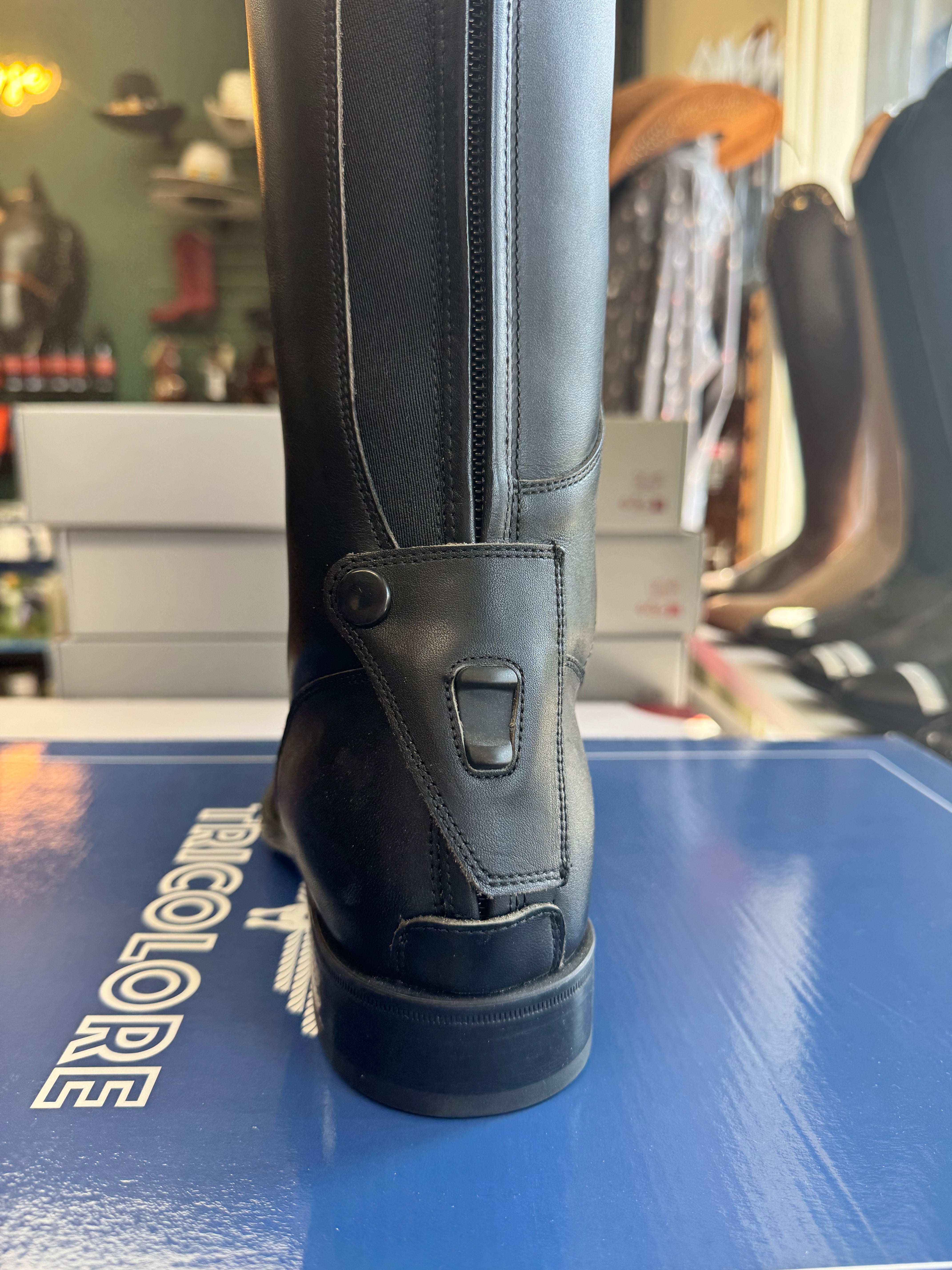 Tricolore 1965 by DeNiro Amabile Smooth Black Tall Boot