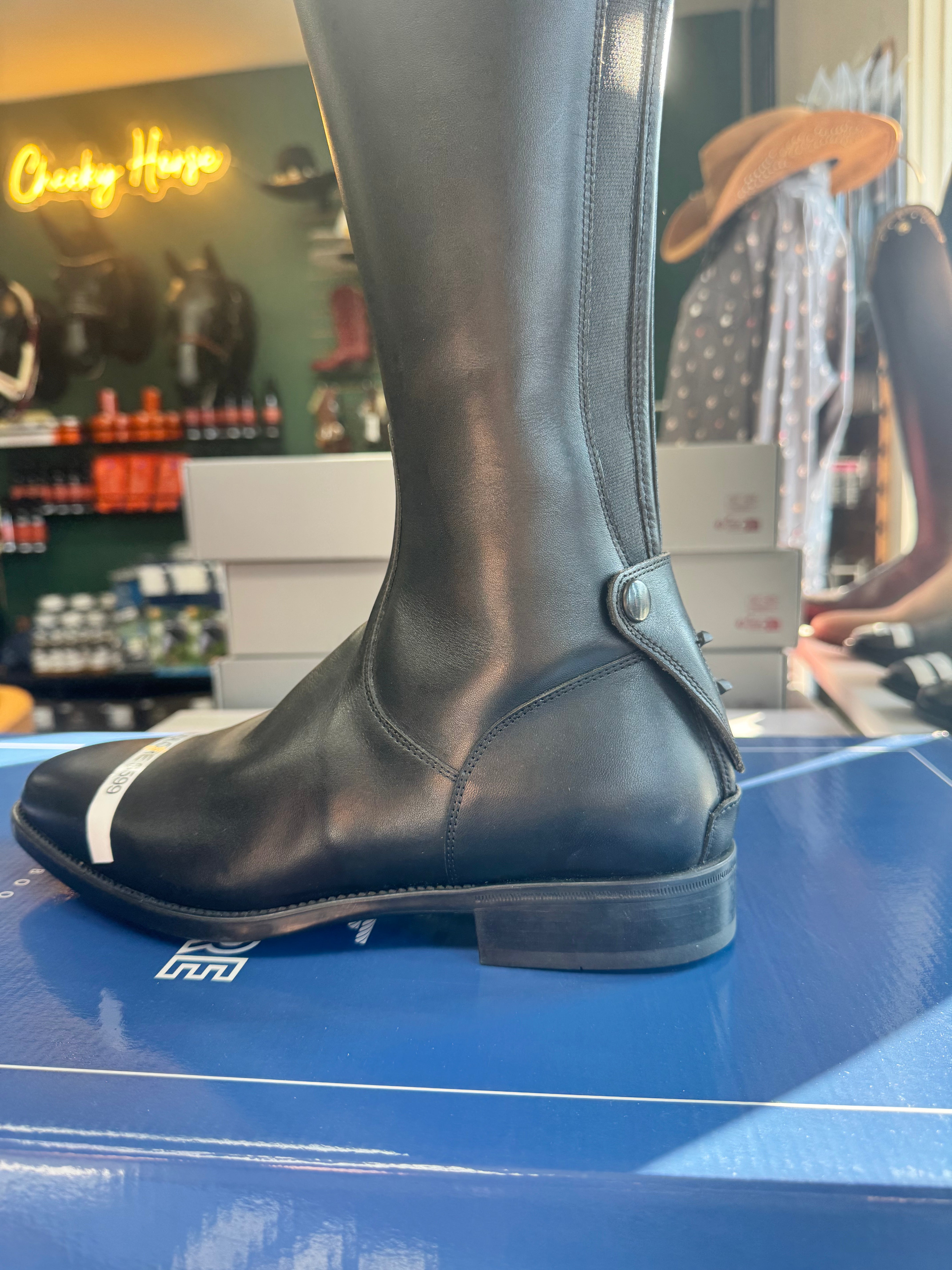 Tricolore 1965 by DeNiro Amabile Smooth Black Tall Boot
