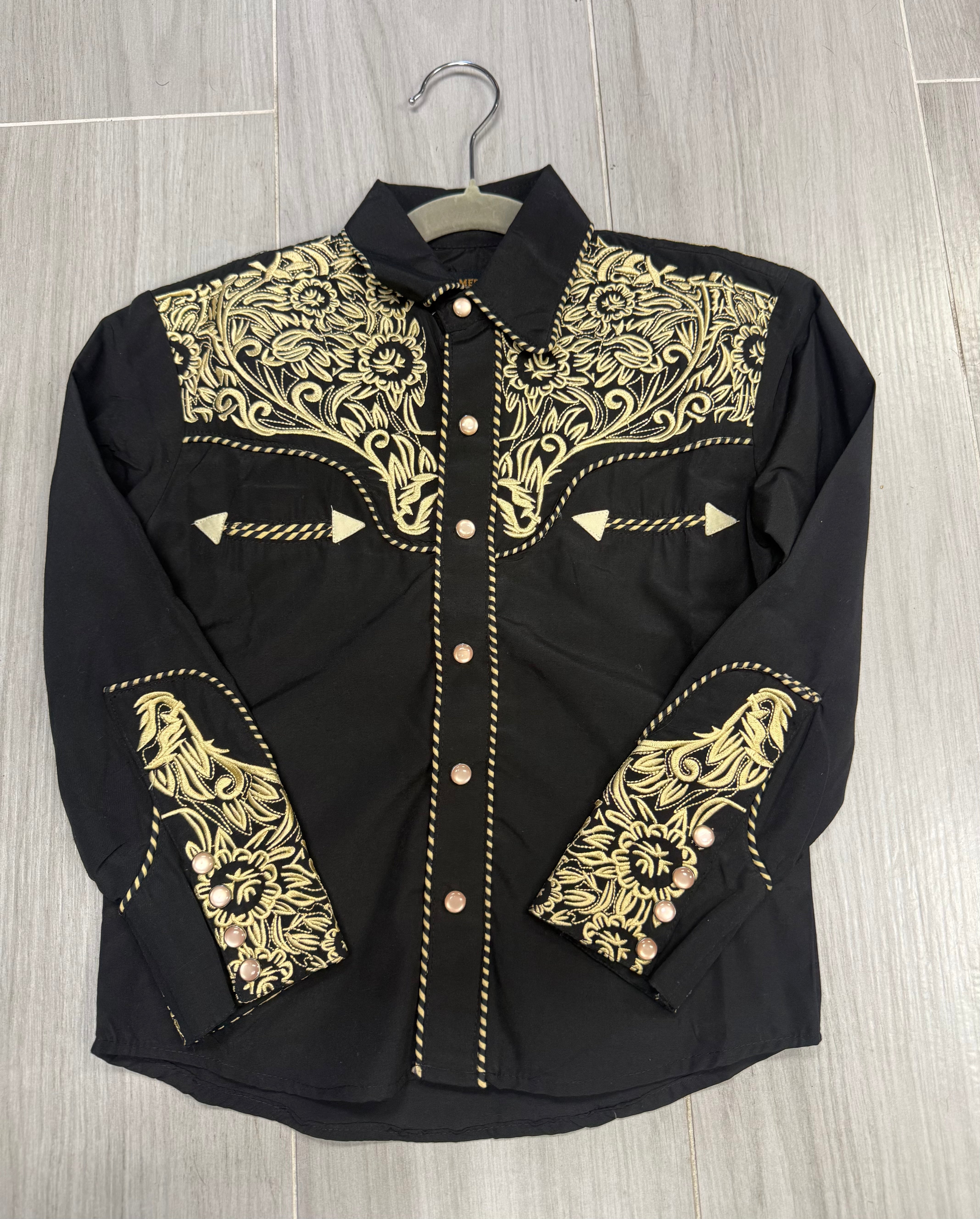 The American West Kids Denim Em B Gold Shirt