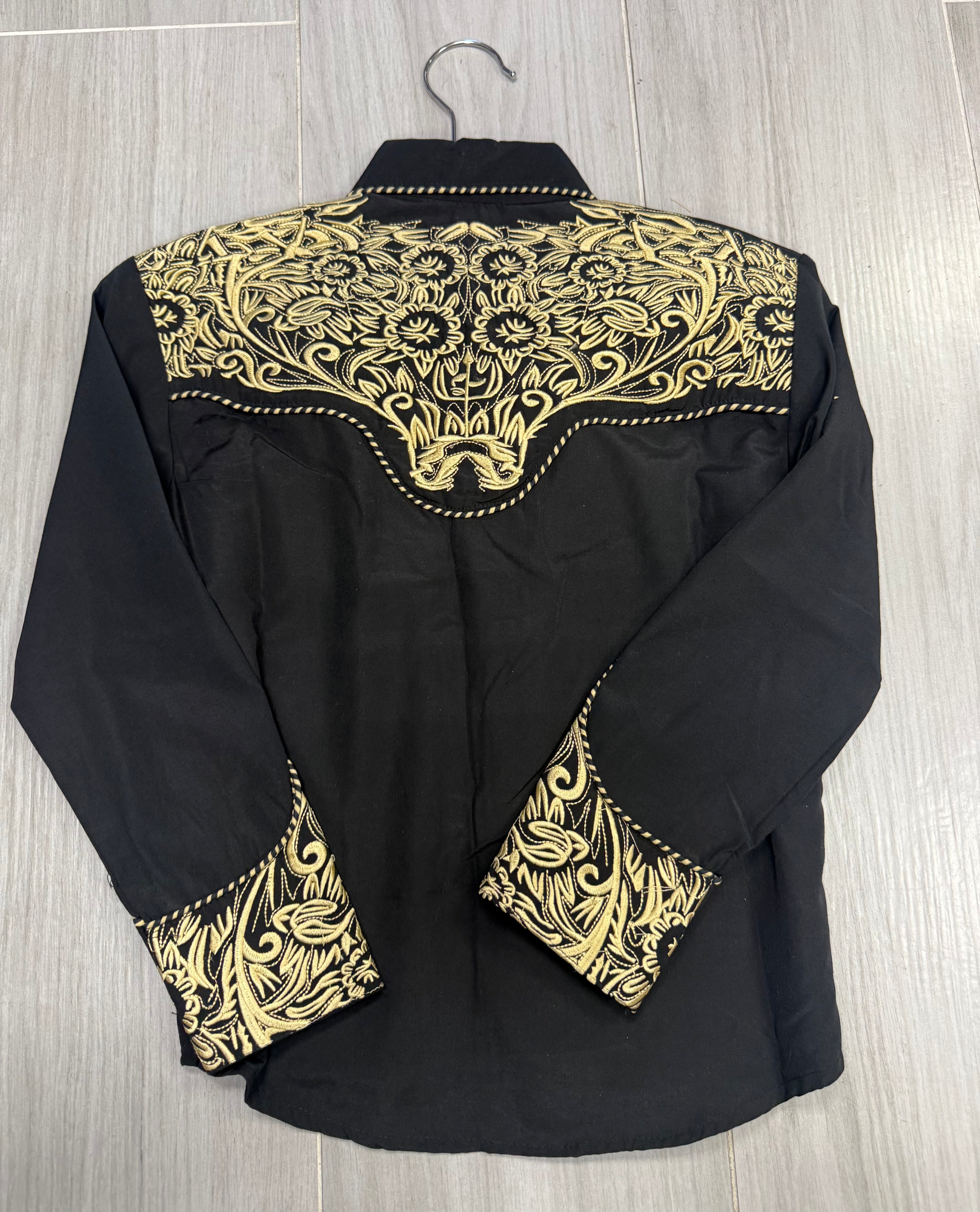 The American West Kids Denim Em B Gold Shirt