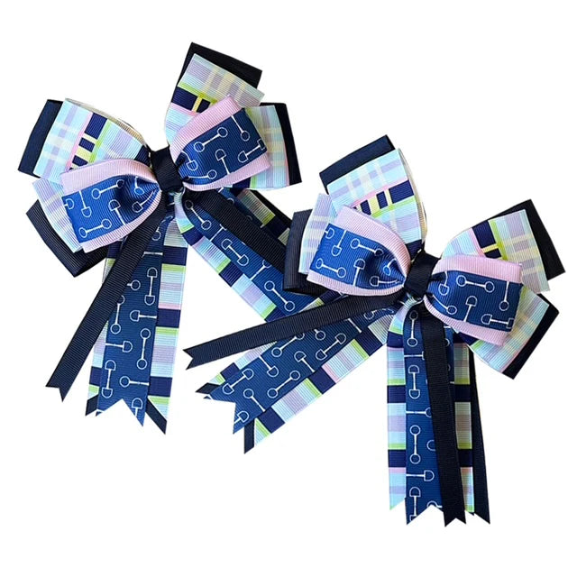 Kathryn Lily Equestrian Show Bows - Plaid Bits