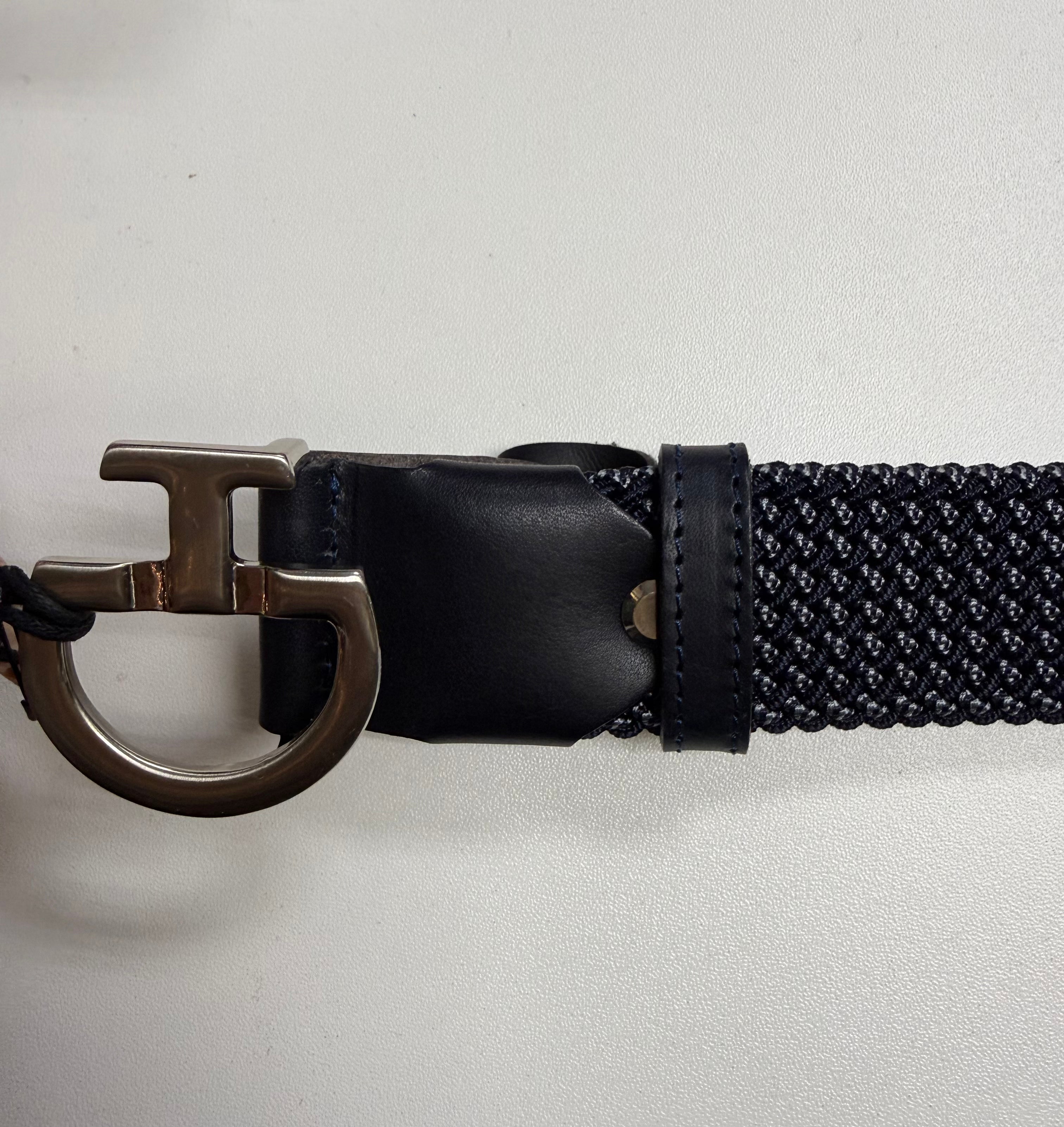 CT Mens Bicolor Elastic Belt Navy/Black/White M