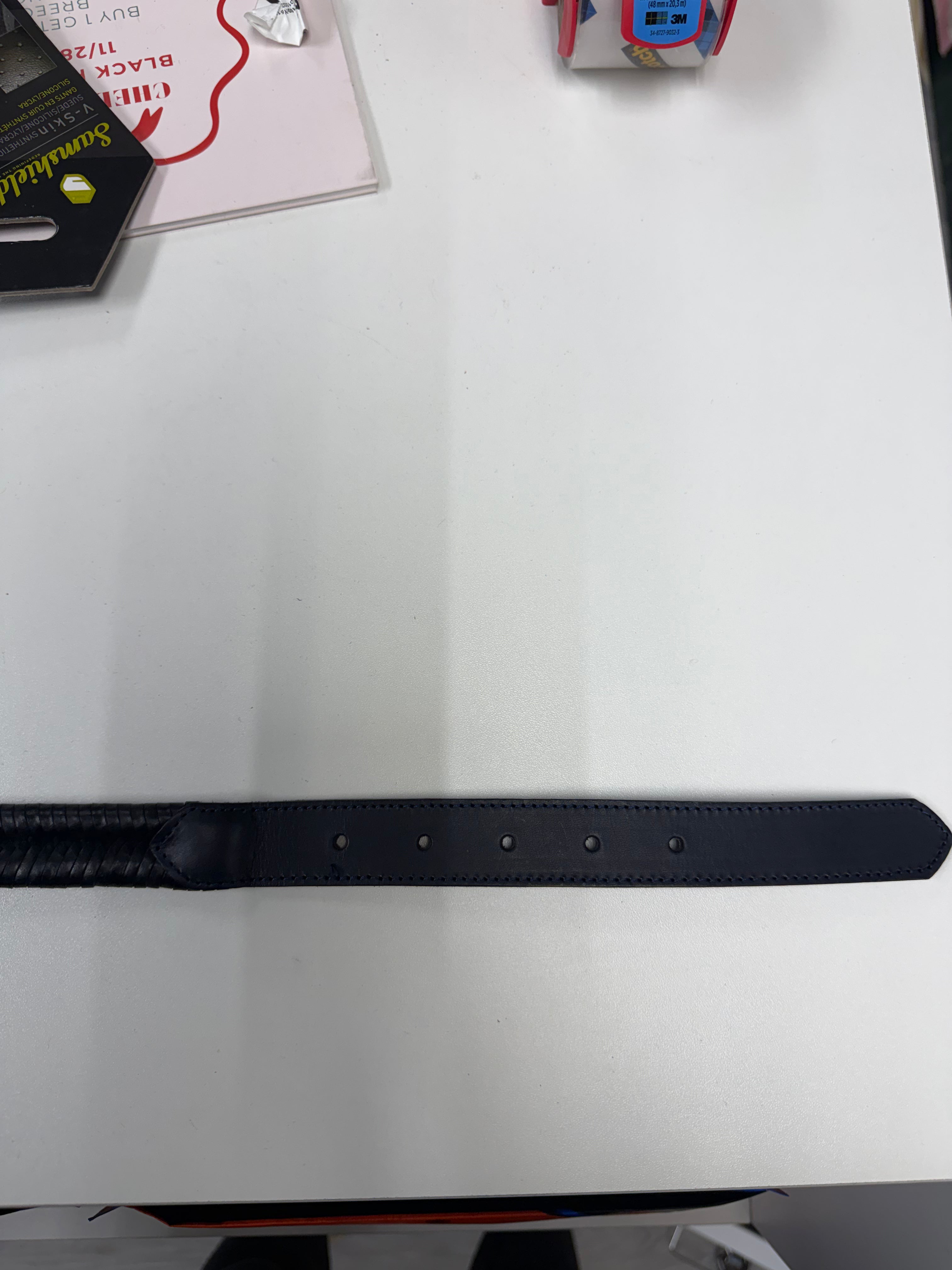 CT Womens Leather Belt Navy/Black M