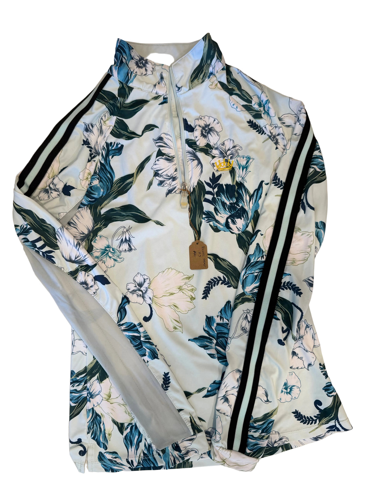 USED Kastel Denmark Women's Long-Sleeve Equestrian Shirt XS - Floral