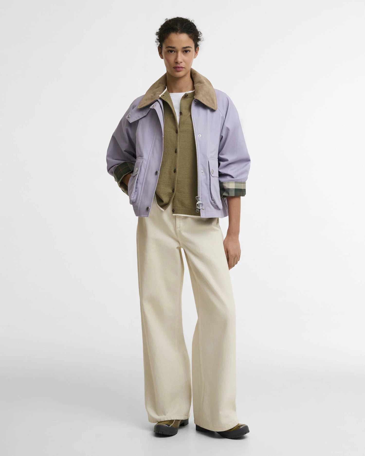 Barbour Cropped Beadnell Casual Jacket - Heather Mist