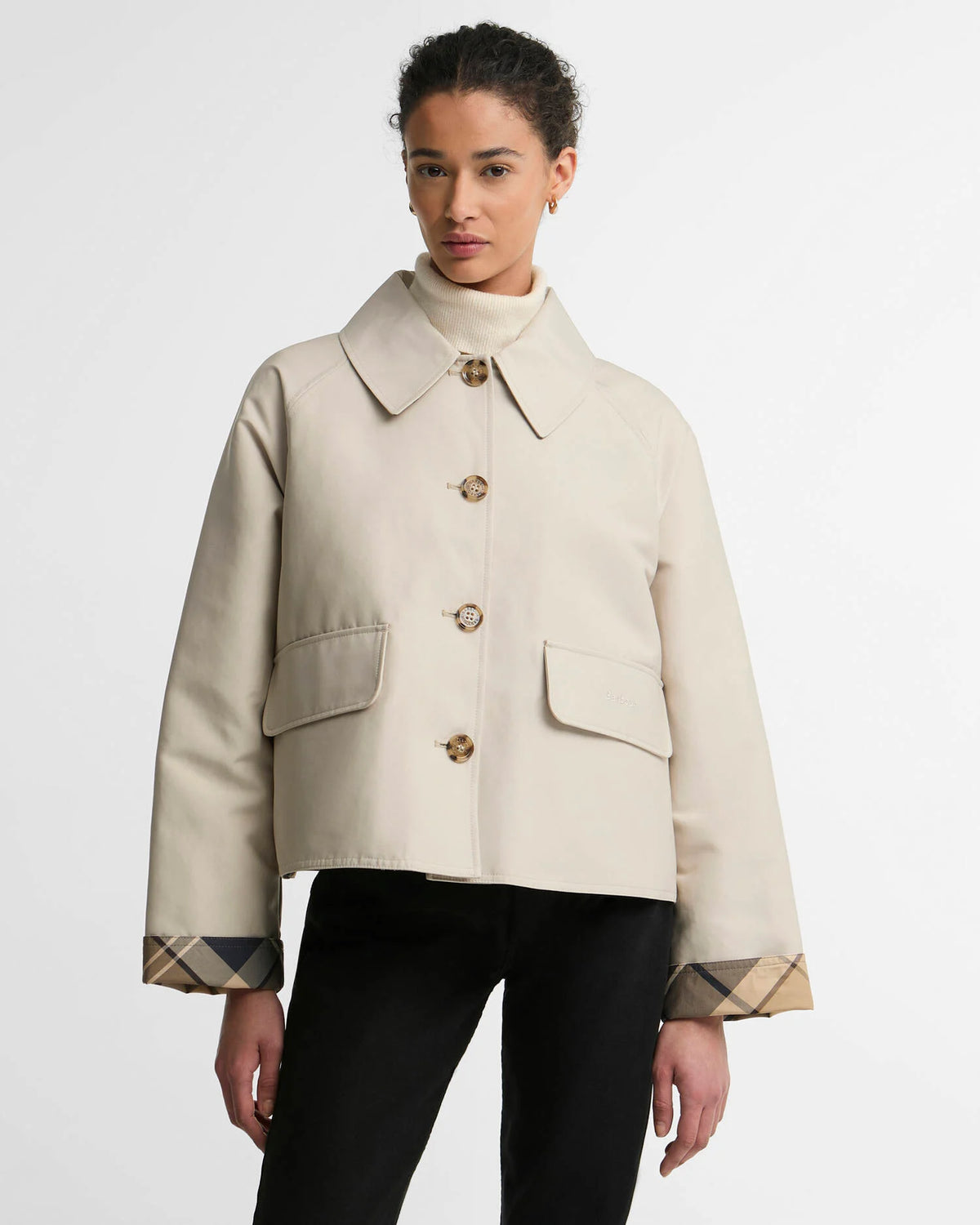 Barbour Delilah Checked Showerproof Jacket - birchwood dress